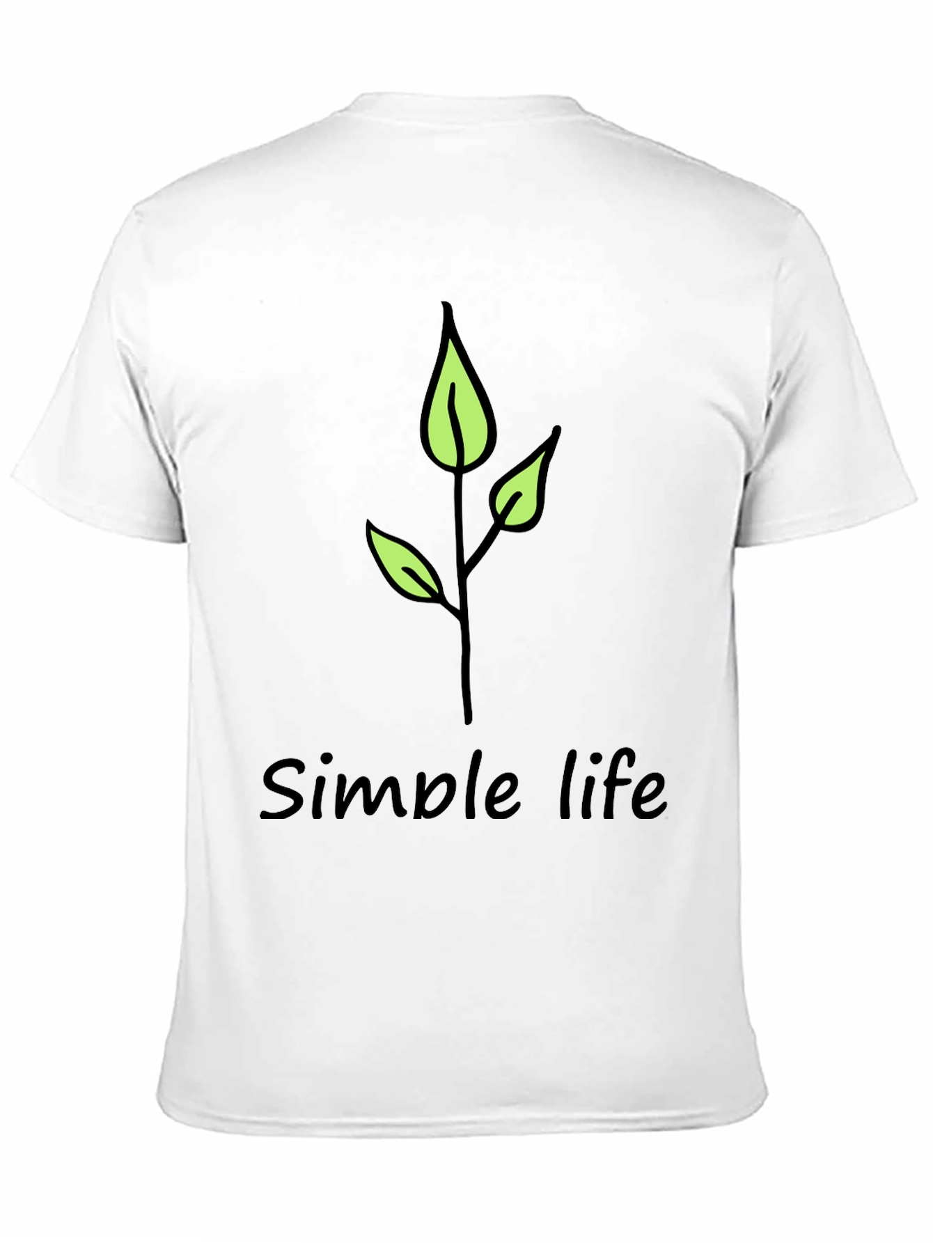 Simple Life Leaf Graphic Black T-Shirt