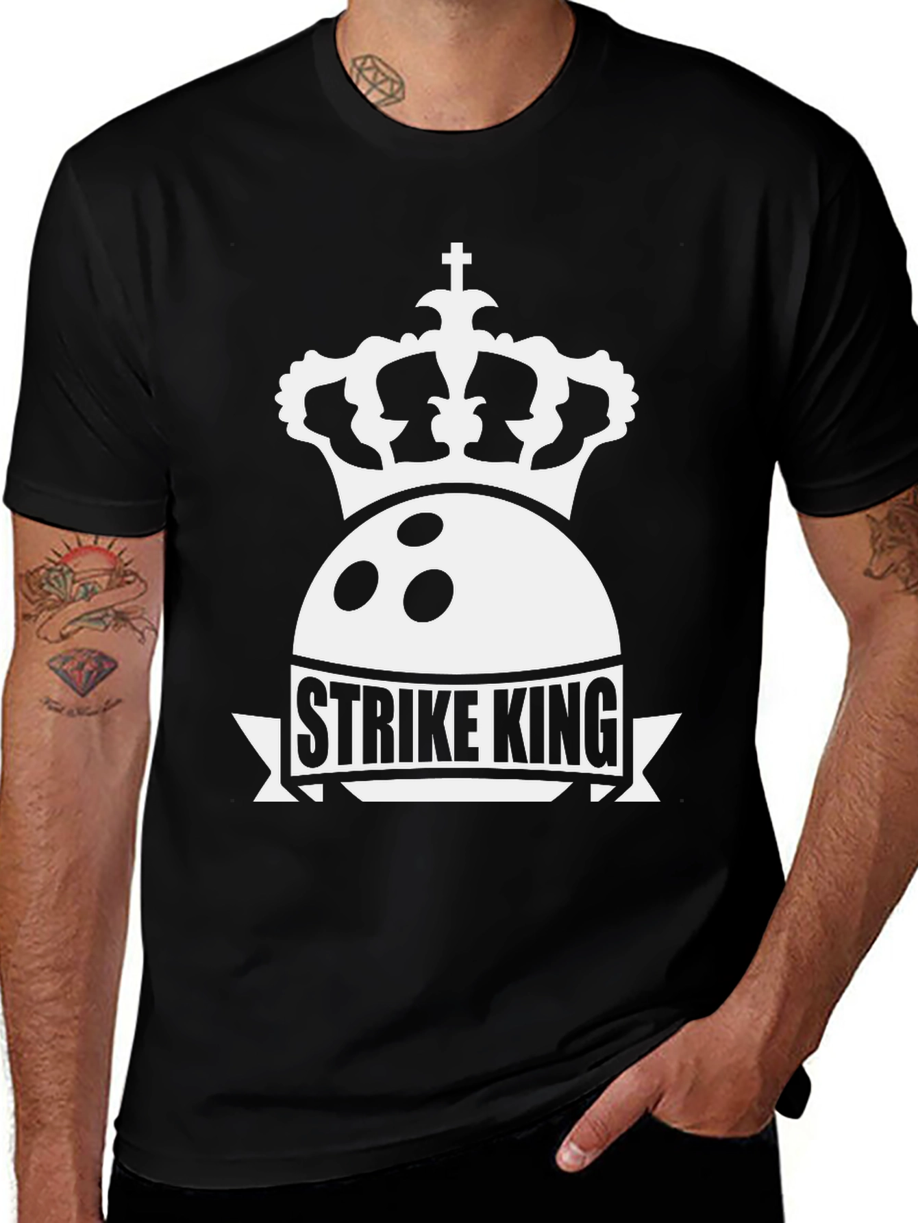 Strike King Bowling T-Shirt - Crown Design