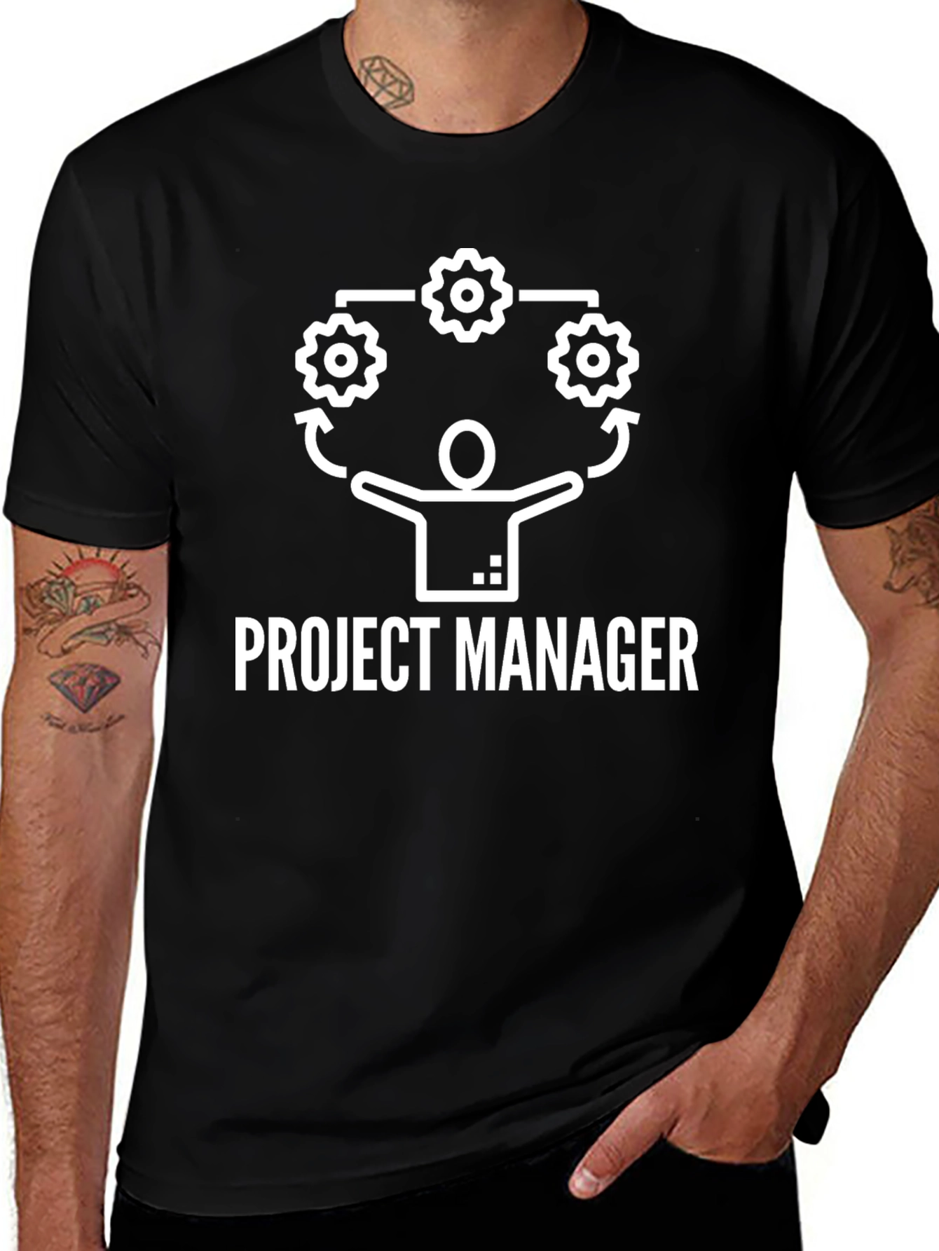 Project Manager Graphic Tee - Black Cotton Blend