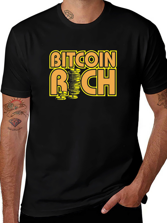 Bitcoin Rich Graphic T-Shirt - Crypto Investor Tee