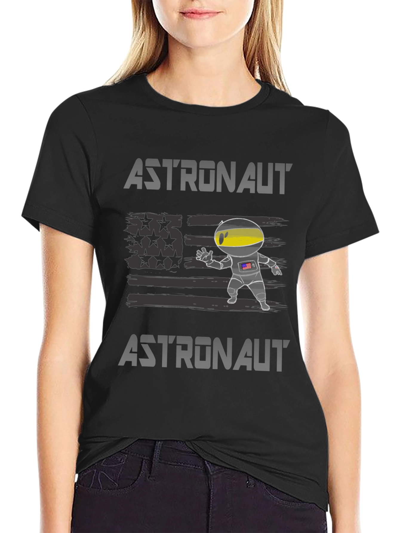 Astronaut American Flag Graphic Tee