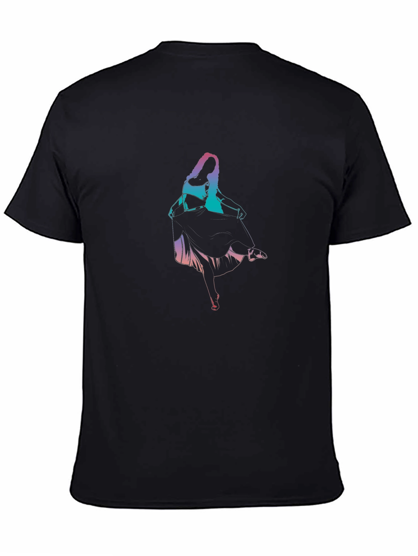 Gradient Dancer Graphic Black T-Shirt