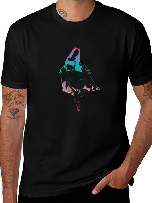 Gradient Dancer Graphic Black T-Shirt