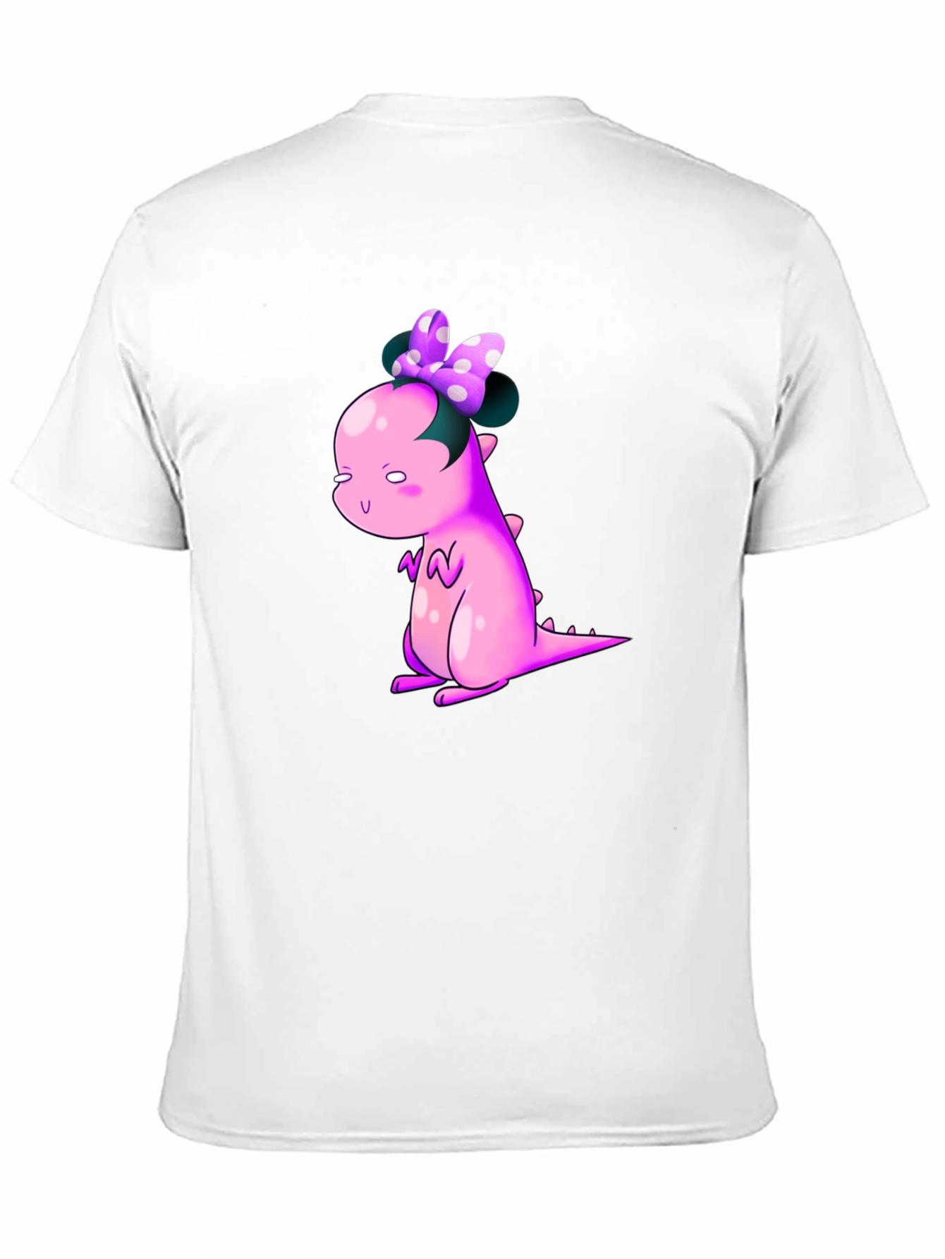 Dino Bow Tee - Cute Cartoon Dinosaur Graphic T-Shirt