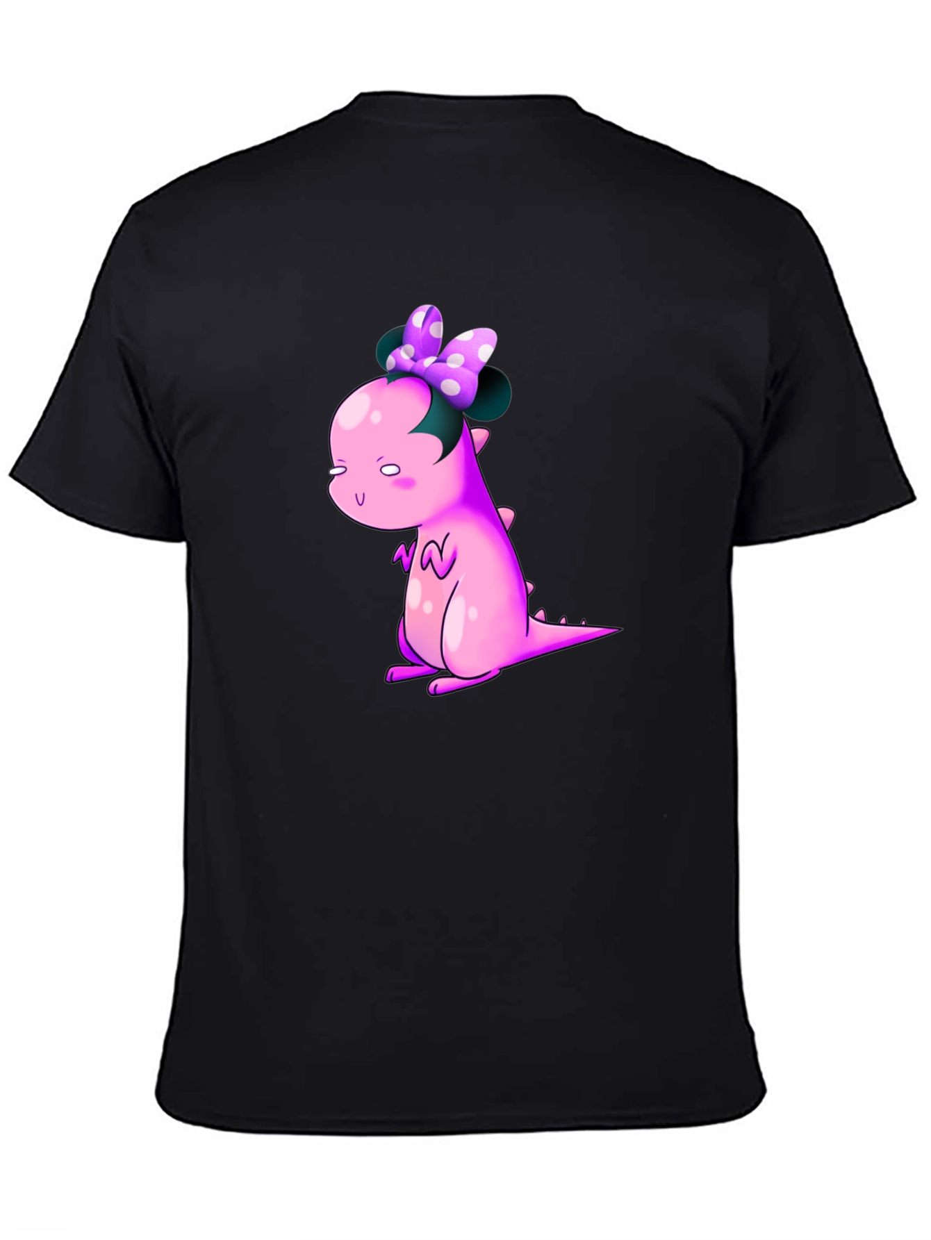 Dino Bow Tee - Cute Cartoon Dinosaur Graphic T-Shirt