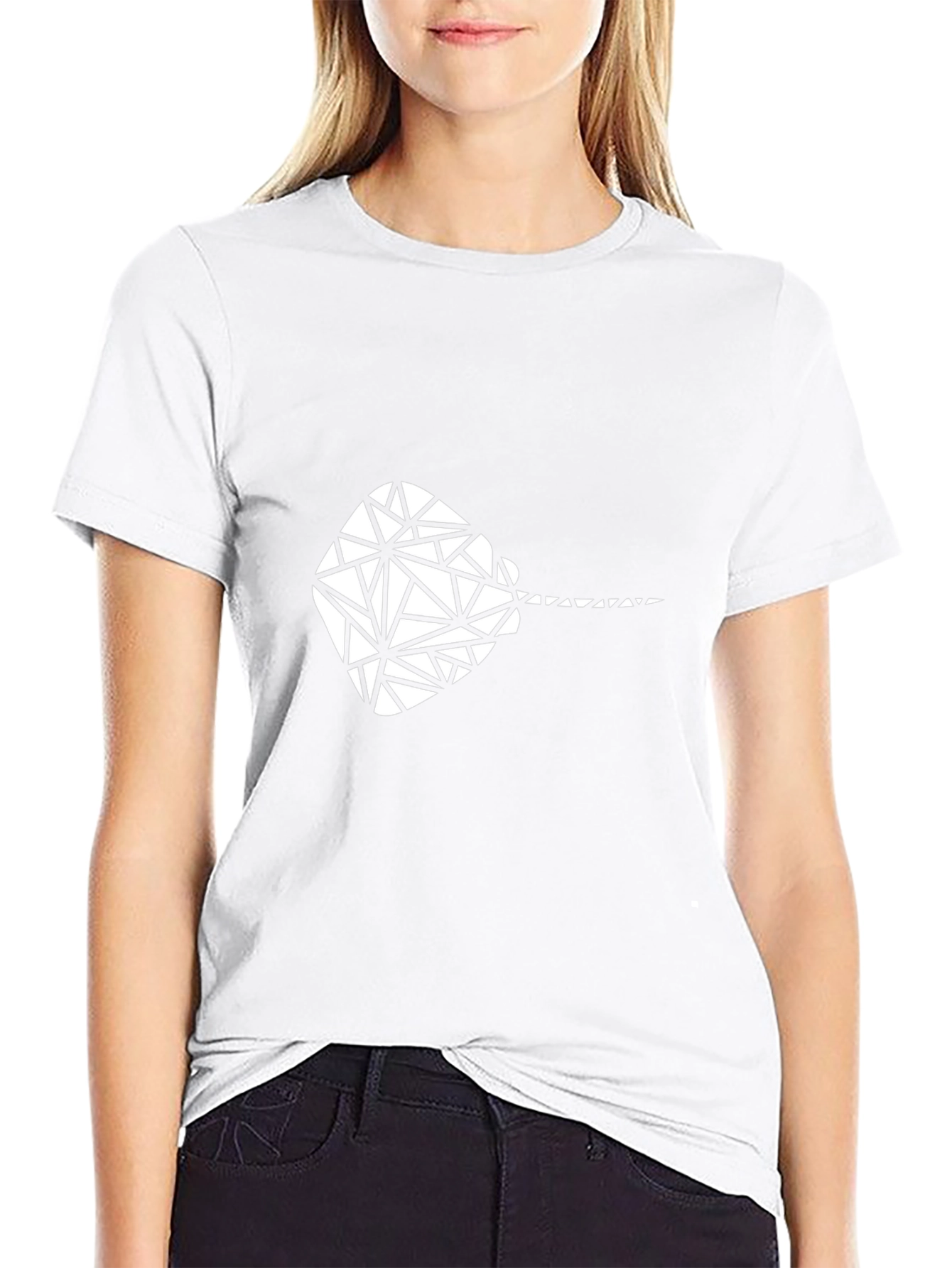 Geometric Stingray Graphic Tee - Black