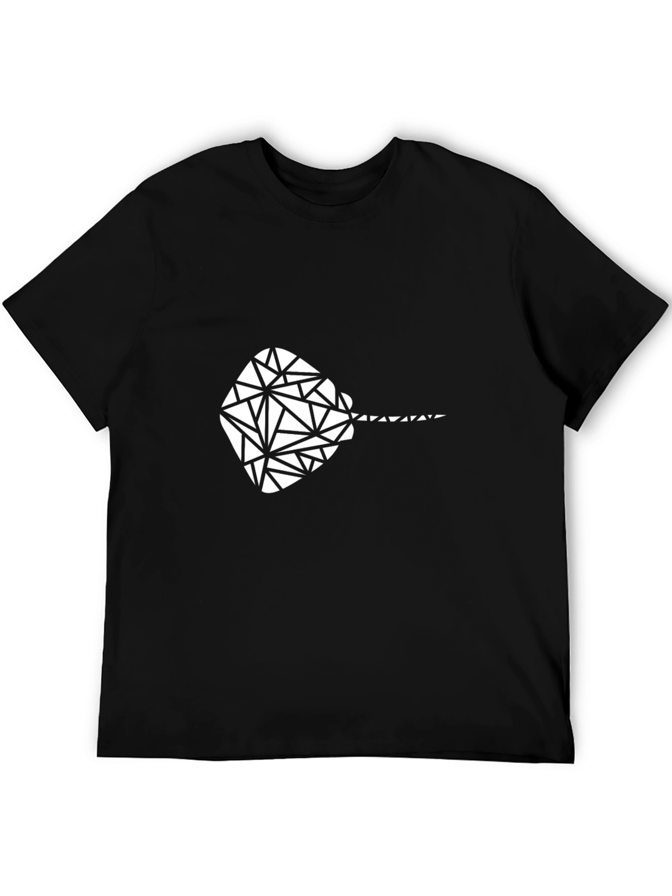 Geometric Stingray Graphic Tee - Black