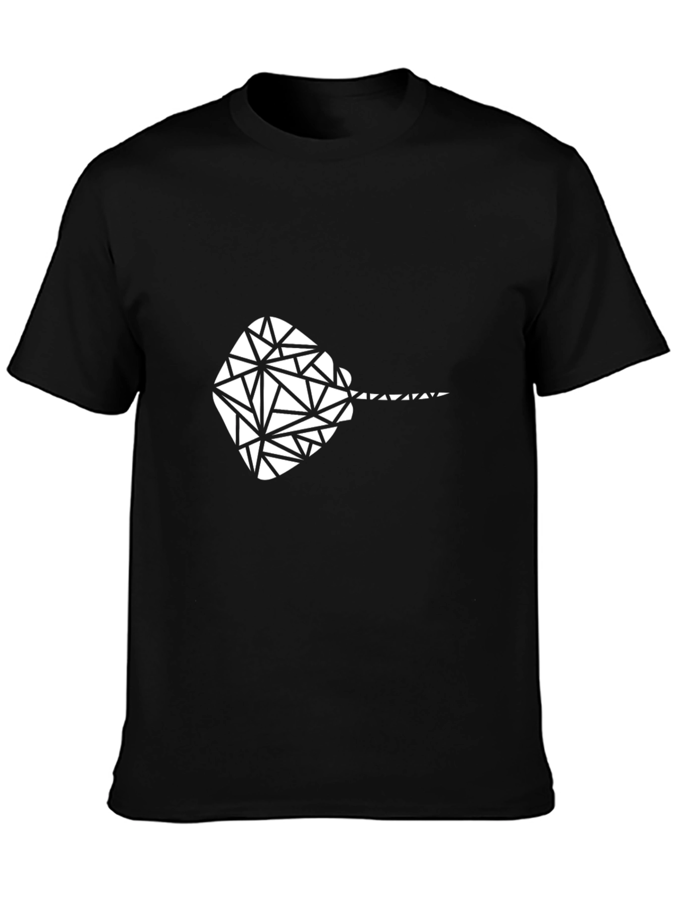 Geometric Stingray Graphic Tee - Black