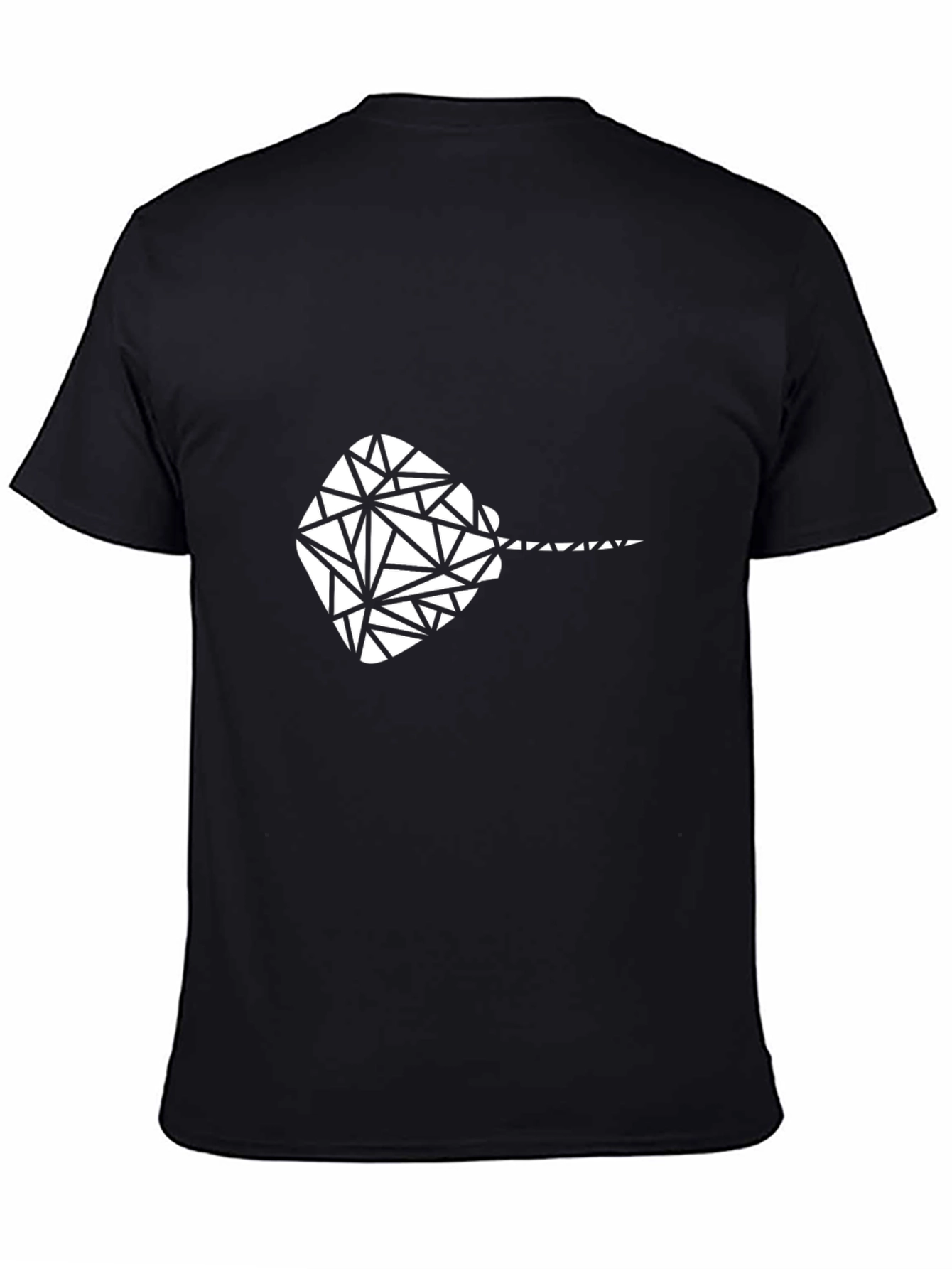 Geometric Stingray Graphic Tee - Black