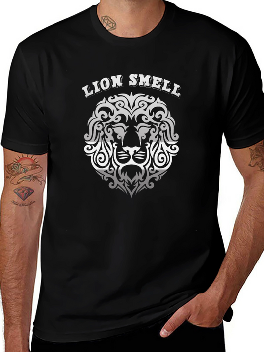 Lion Smell Graphic Print Mens T-Shirt