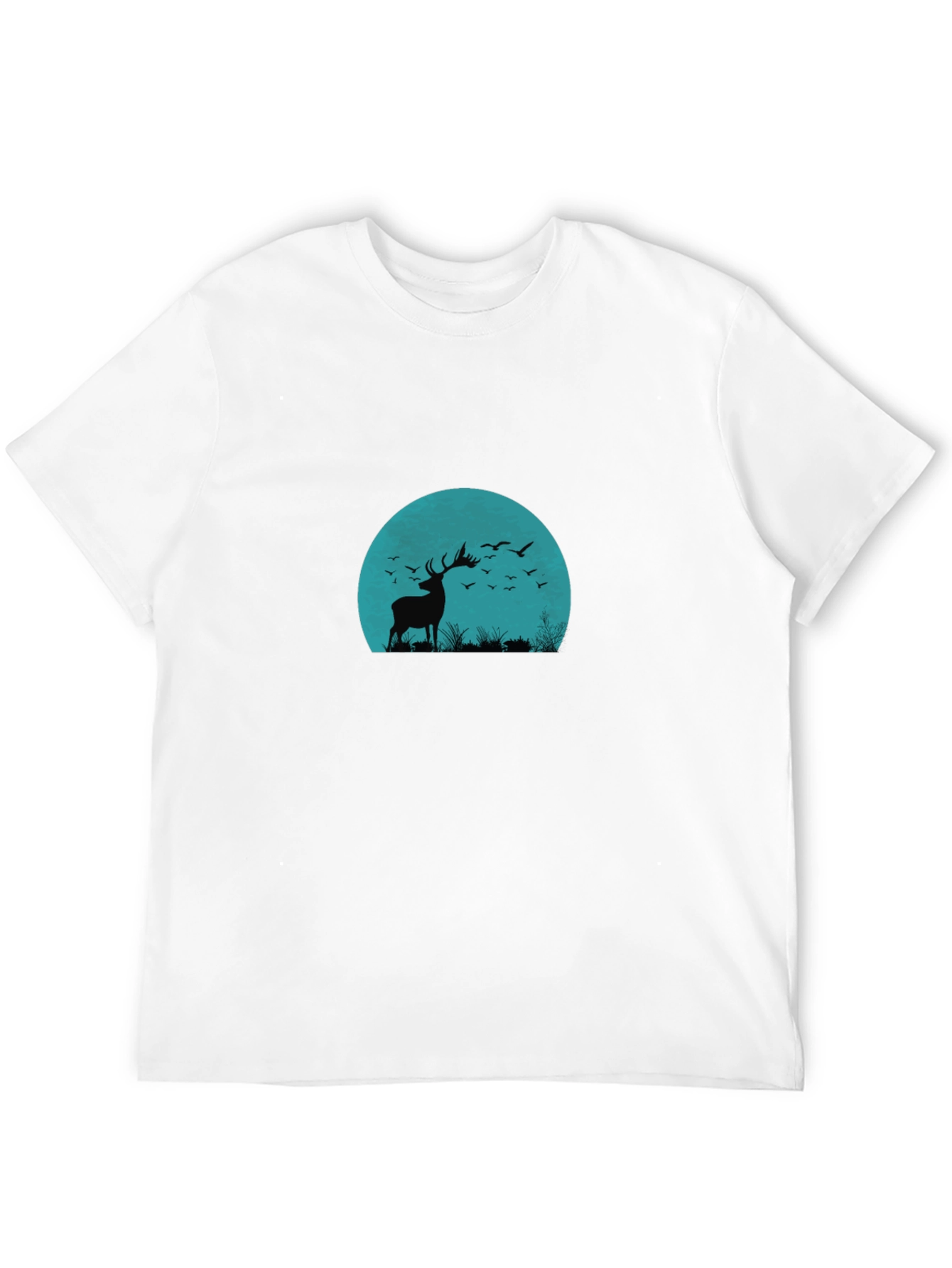 Deer Silhouette Graphic Black T-Shirt