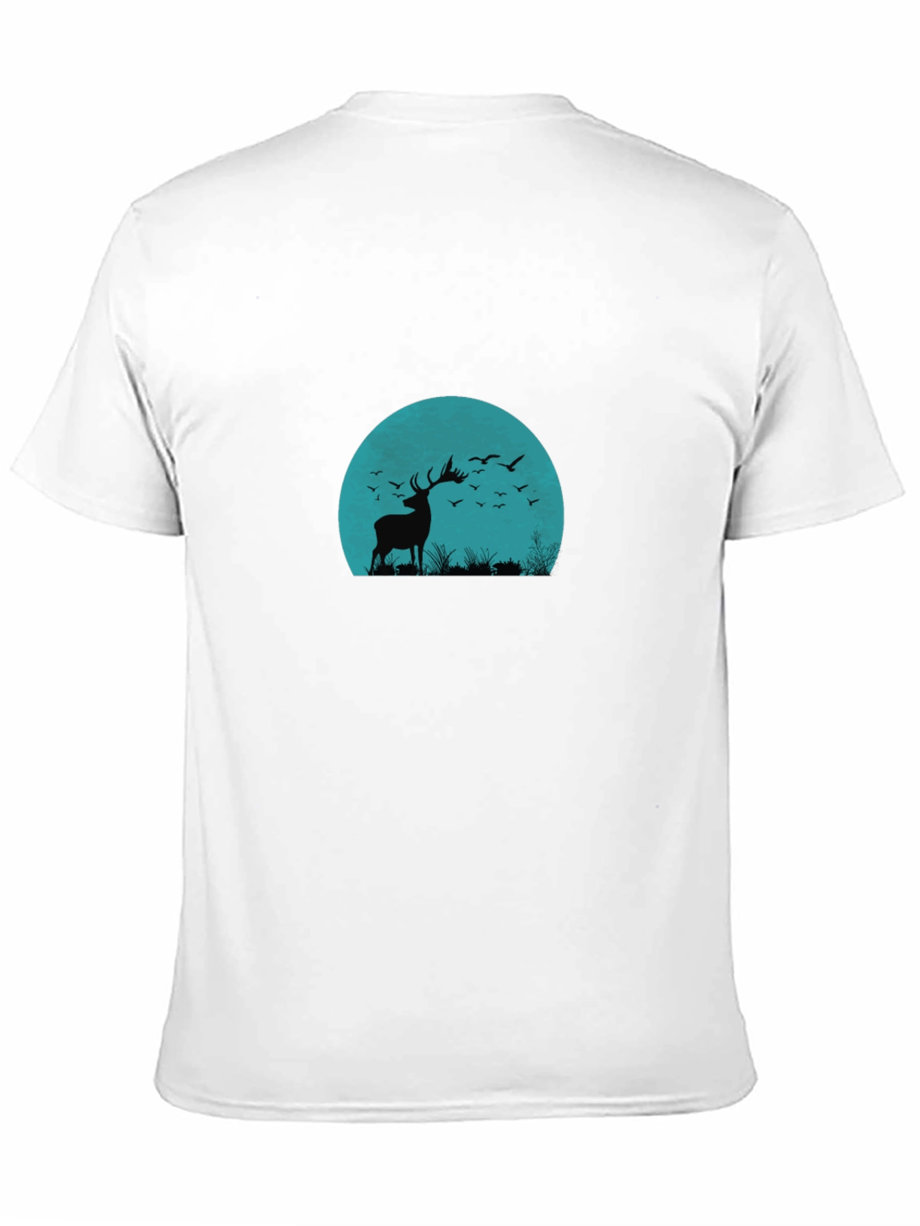 Deer Silhouette Graphic Black T-Shirt
