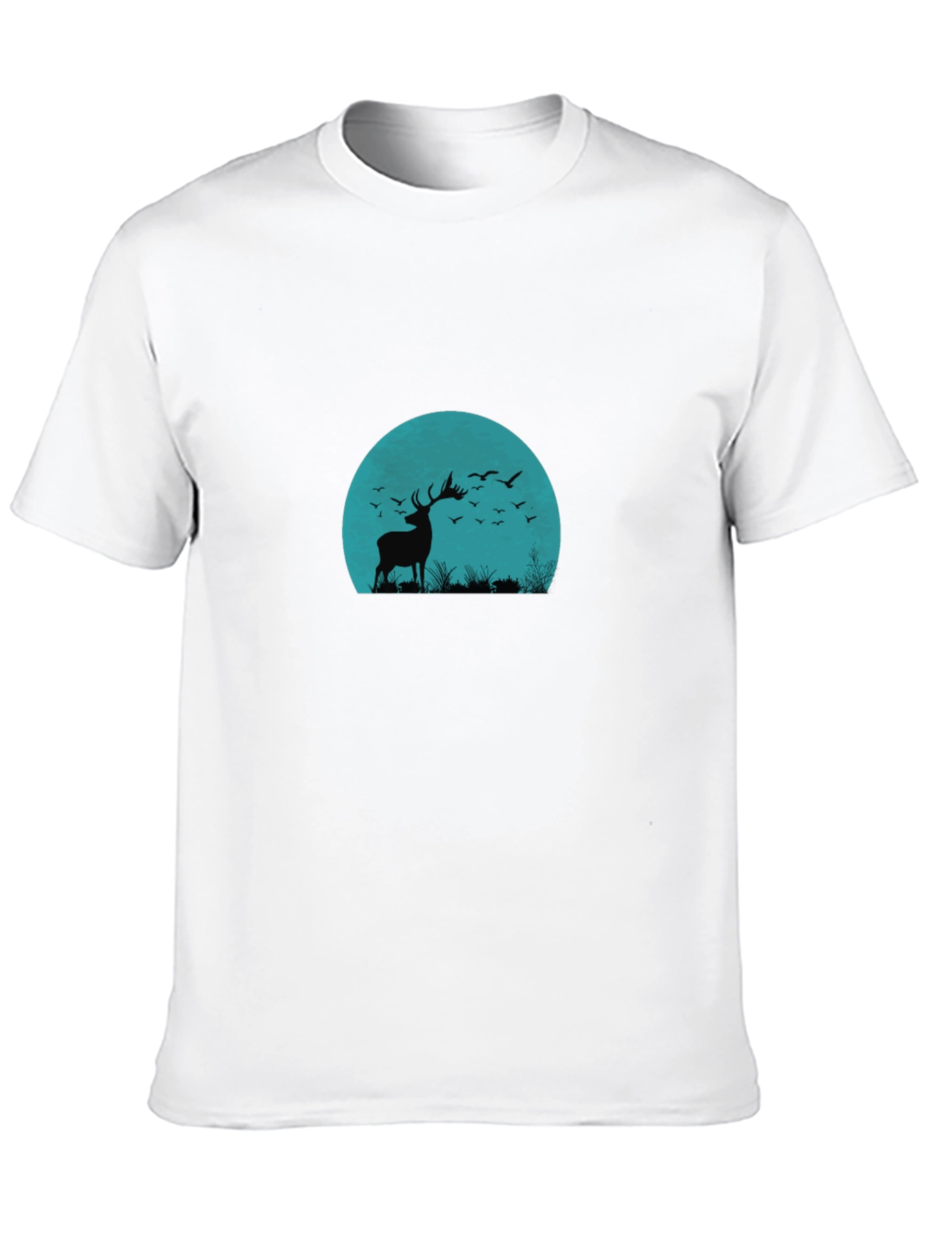 Deer Silhouette Graphic Black T-Shirt