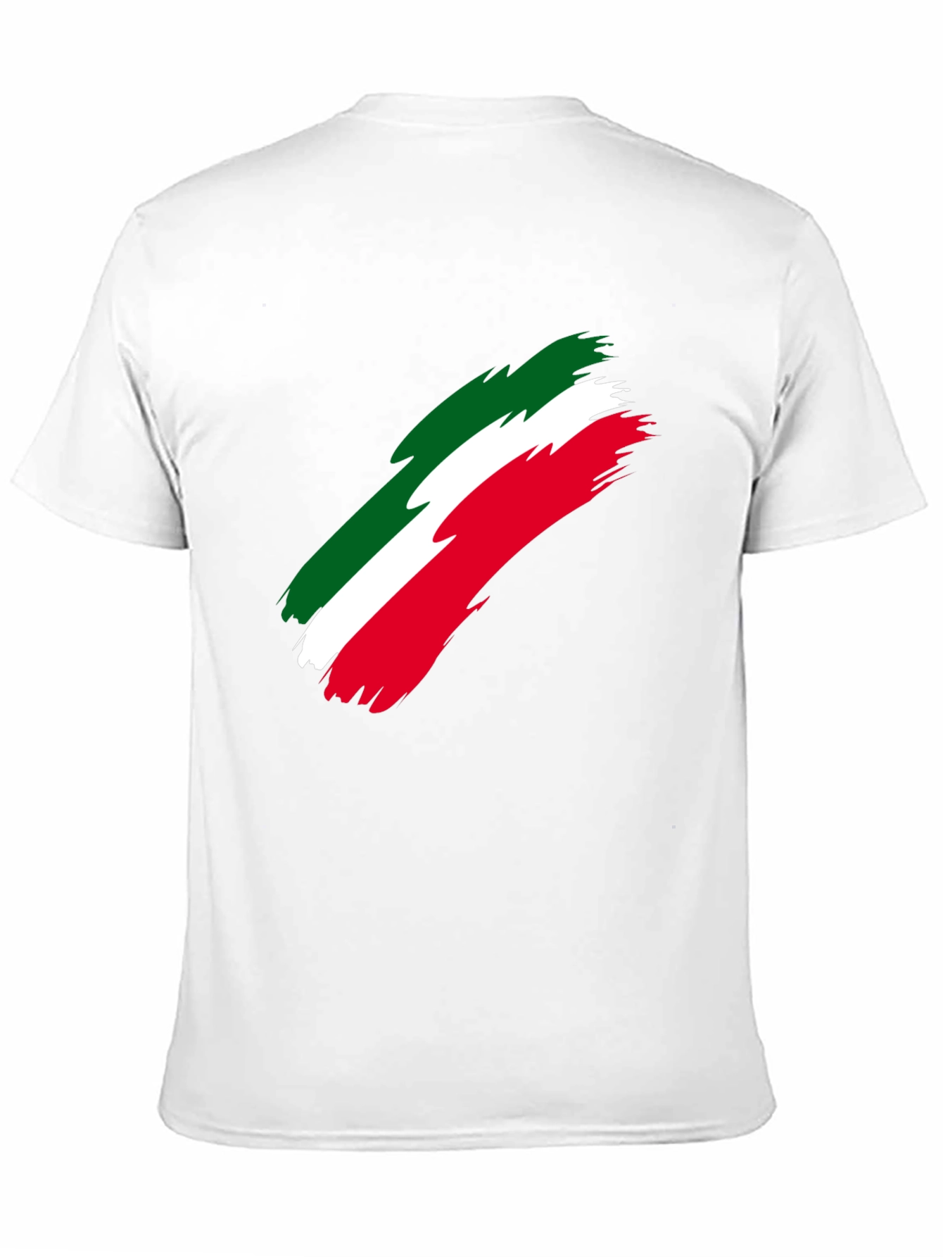 Italian Flag Brushstroke Mens Black T-Shirt