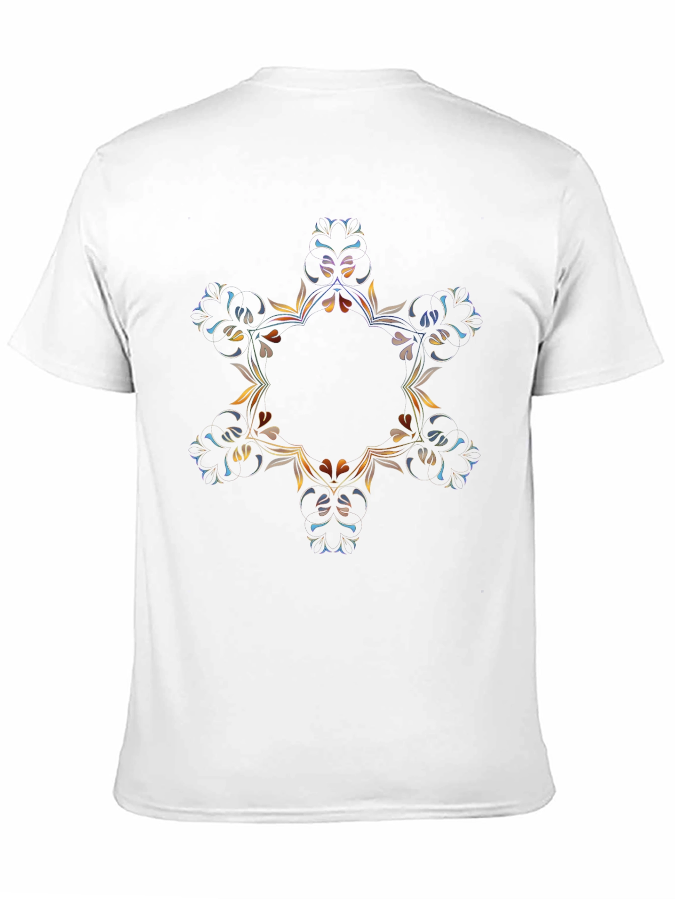 Abstract Floral Mandala Black T-Shirt