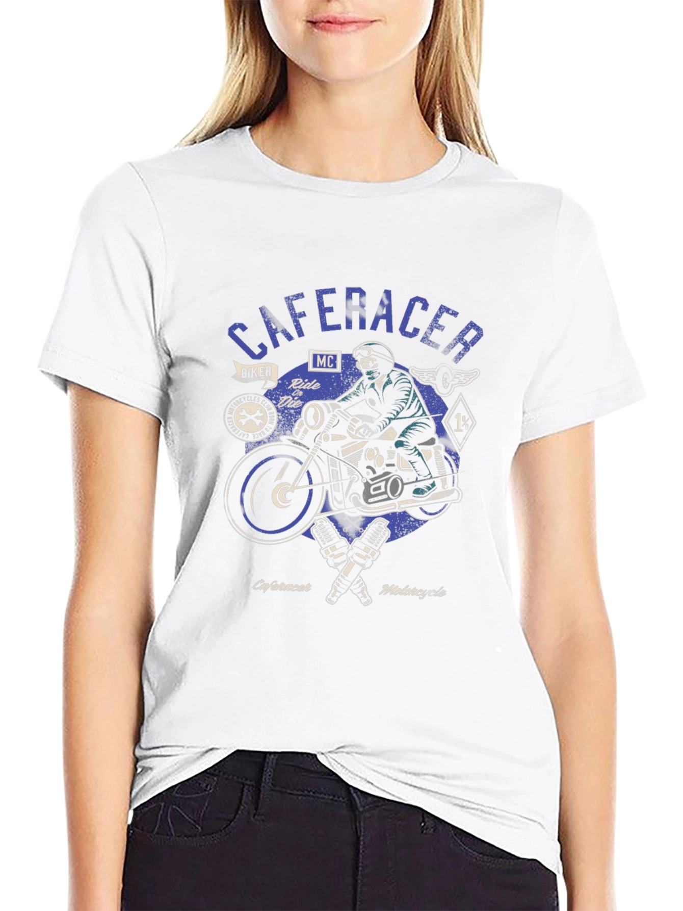 Cafe Racer Motorcycle Graphic Tee - Biker Style