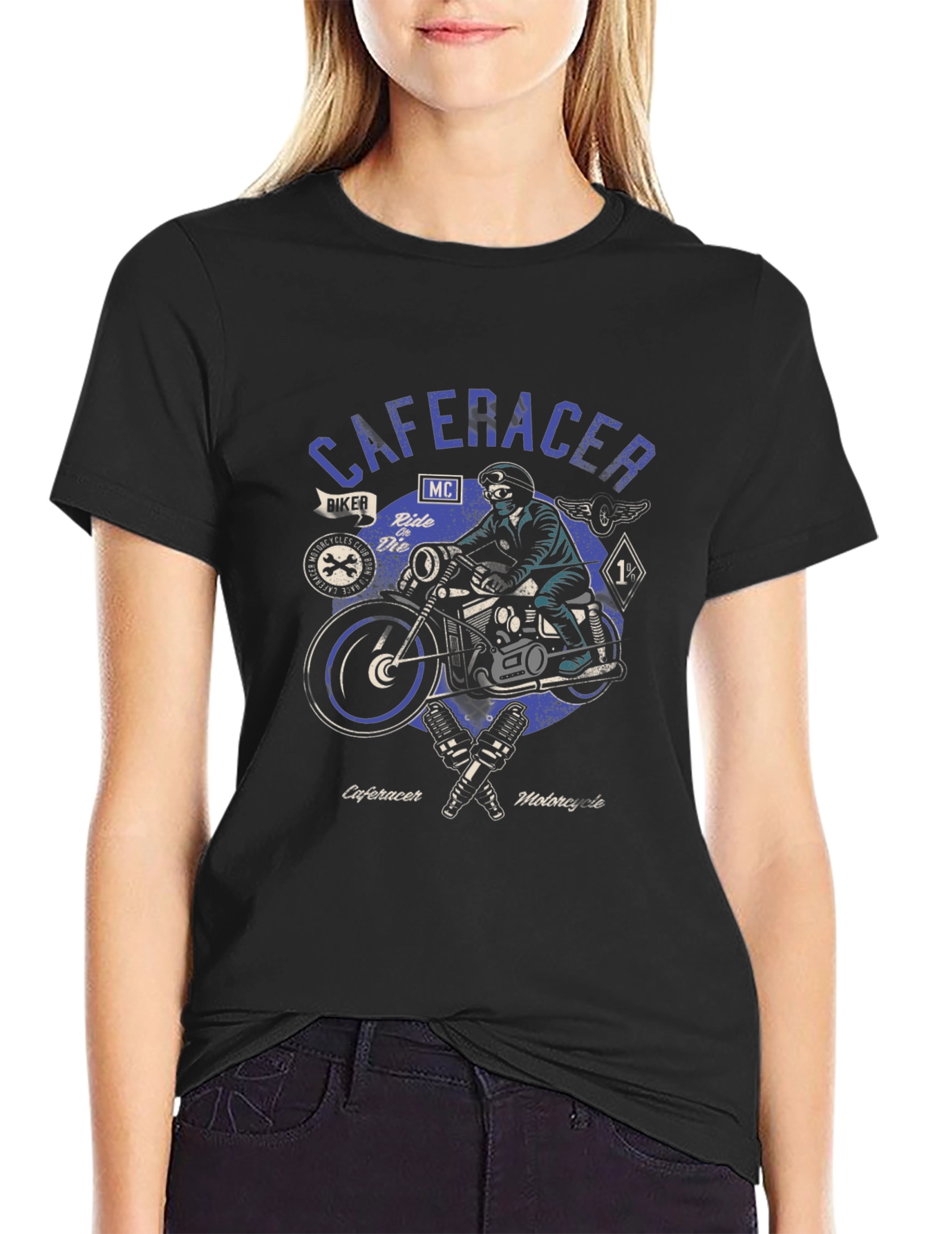 Cafe Racer Motorcycle Graphic Tee - Biker Style