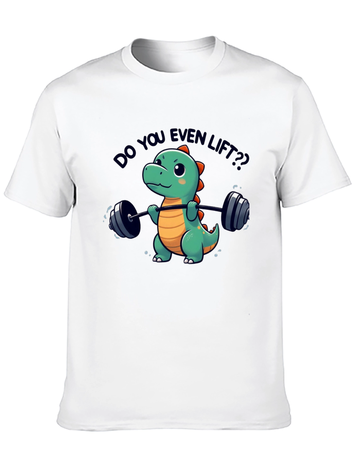 Funny Dinosaur Lifting Weights T-Shirt