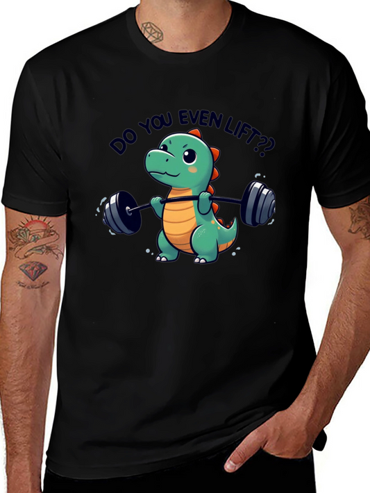 Funny Dinosaur Lifting Weights T-Shirt