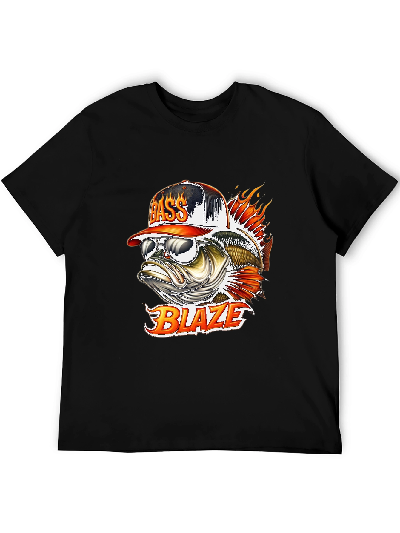 Bass Blaze Graphic T-Shirt - Cool Fishing Tee