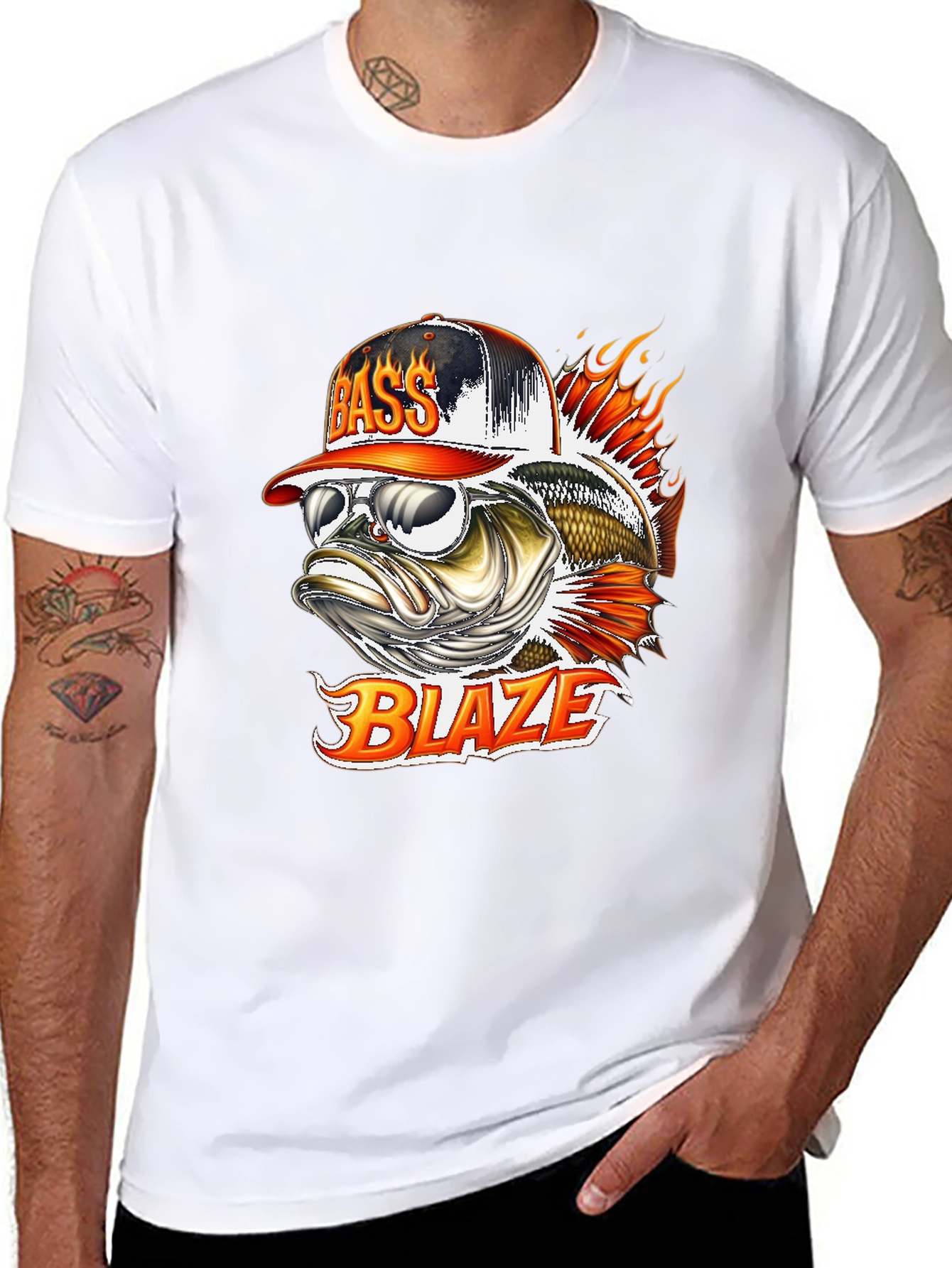 Bass Blaze Graphic T-Shirt - Cool Fishing Tee