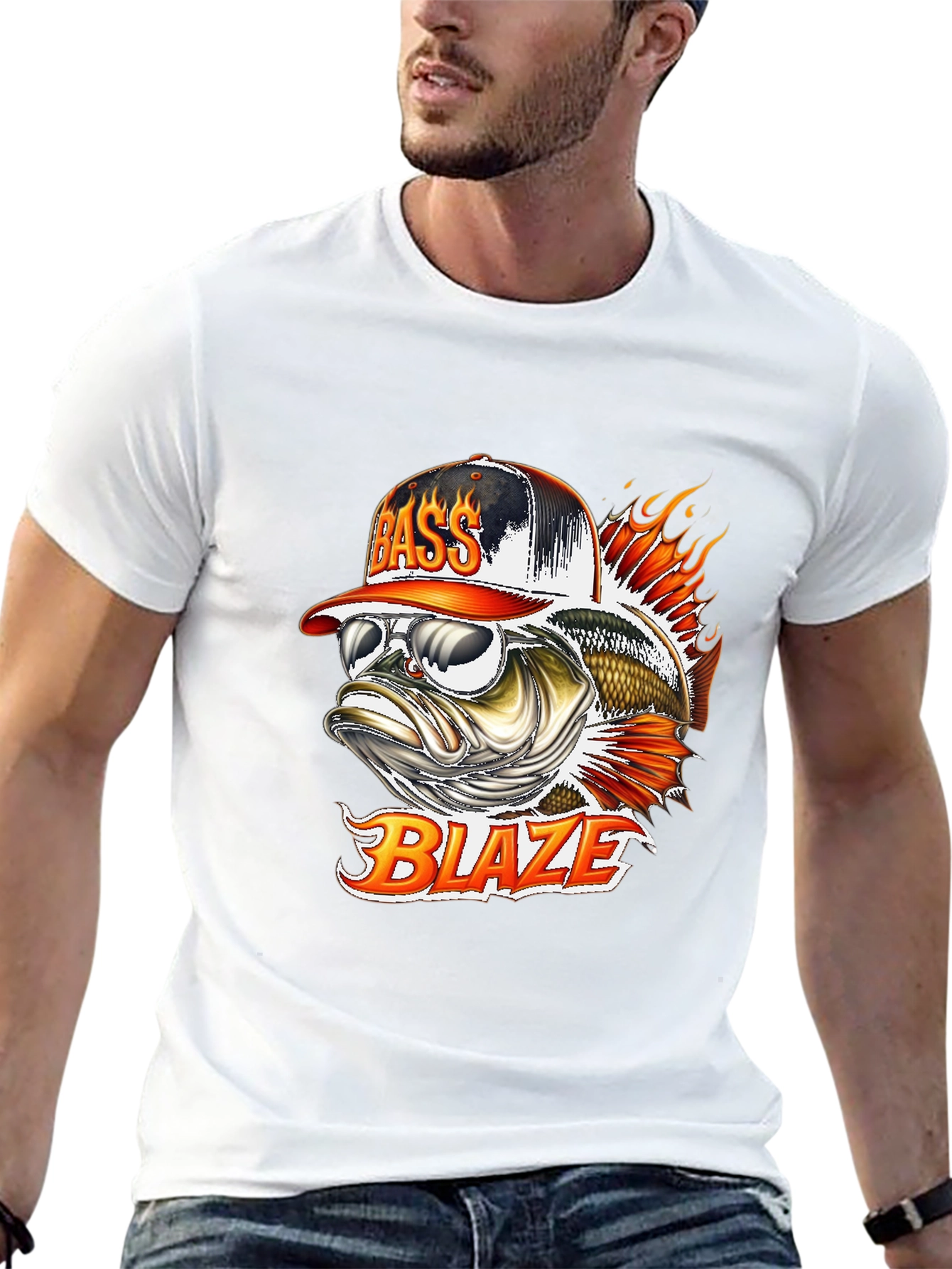 Bass Blaze Graphic T-Shirt - Cool Fishing Tee