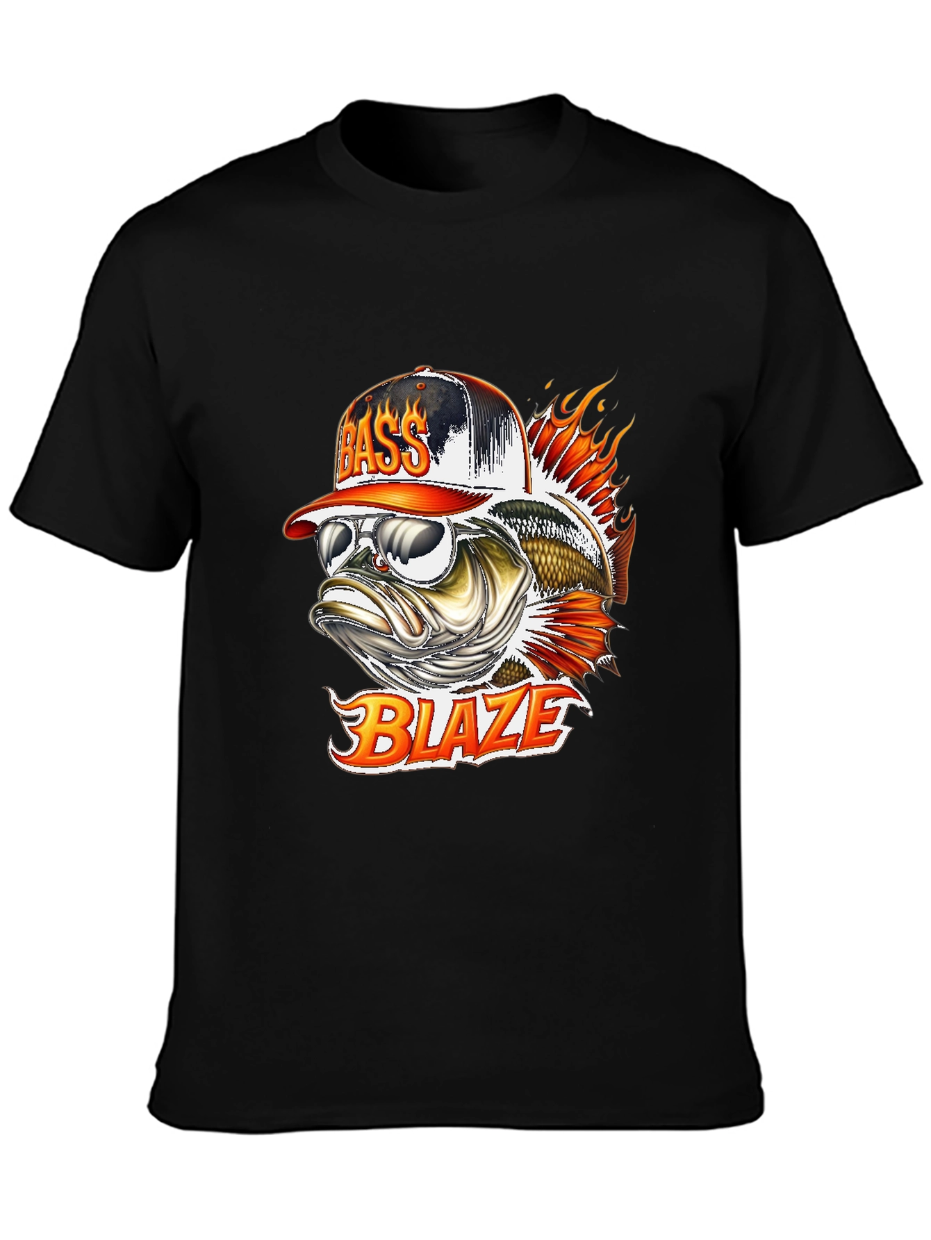Bass Blaze Graphic T-Shirt - Cool Fishing Tee