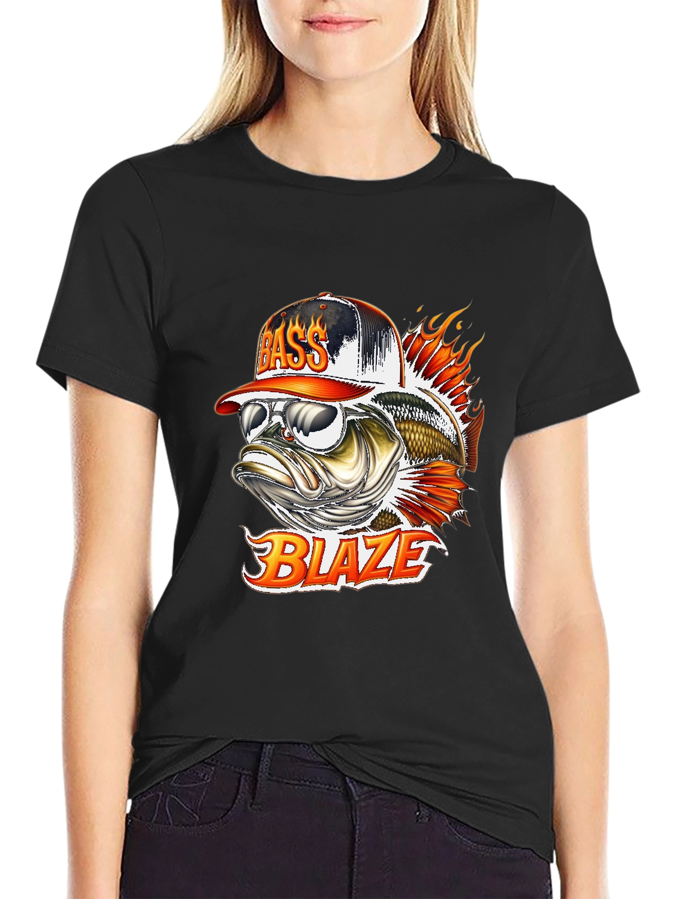 Bass Blaze Graphic T-Shirt - Cool Fishing Tee