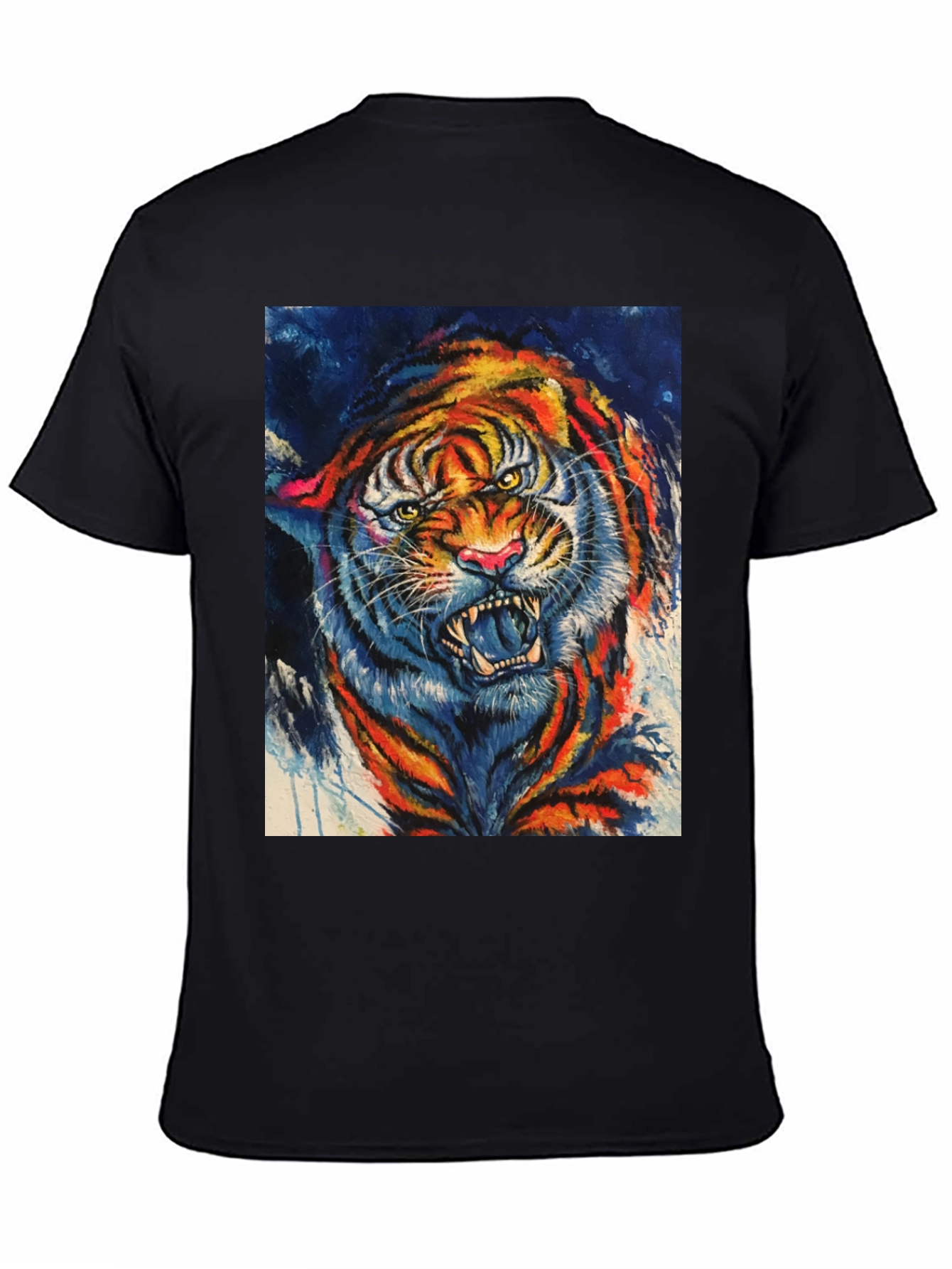 Vibrant Tiger Graphic Tee - Bold Animal Print T-Shirt