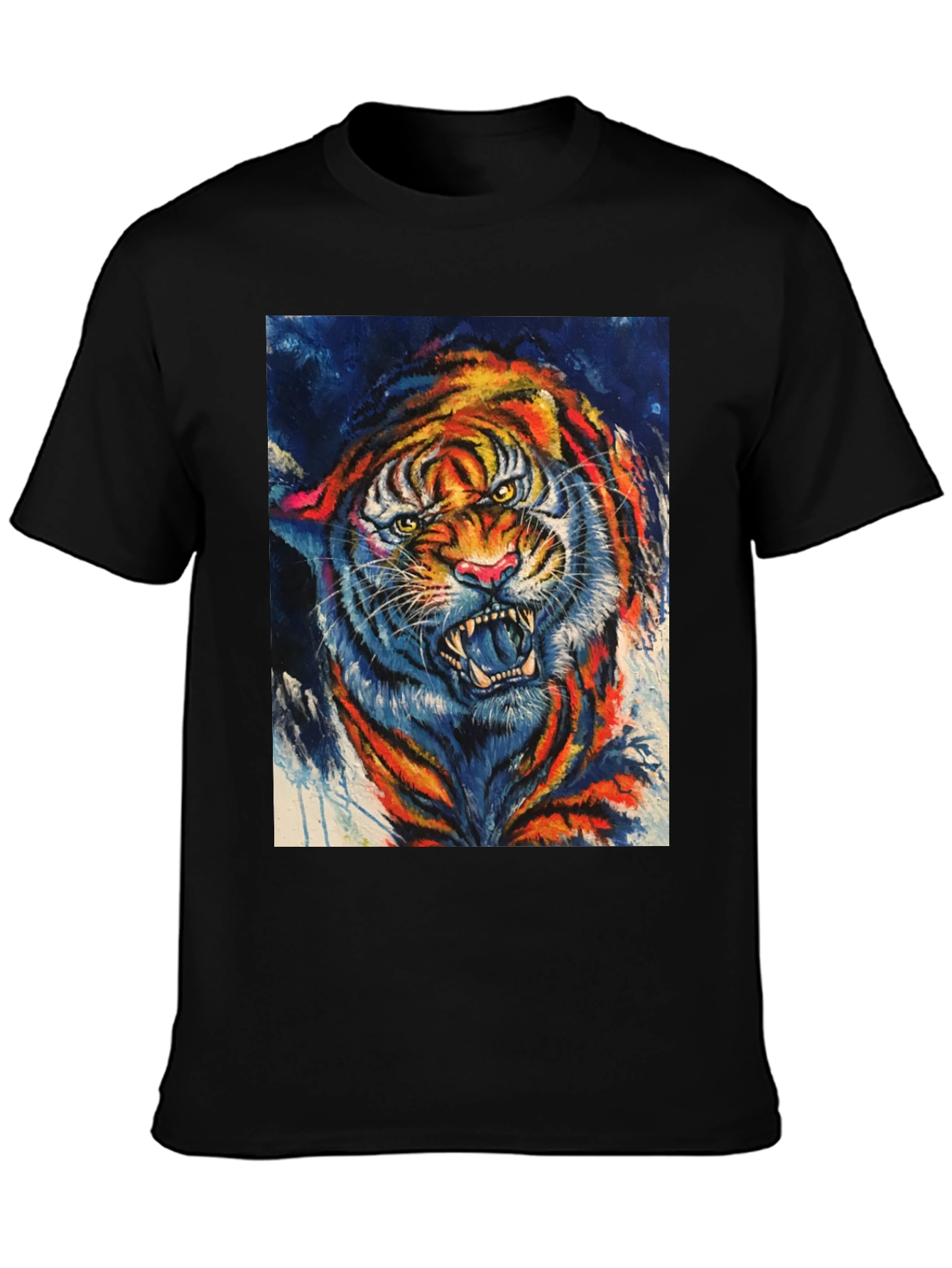 Vibrant Tiger Graphic Tee - Bold Animal Print T-Shirt