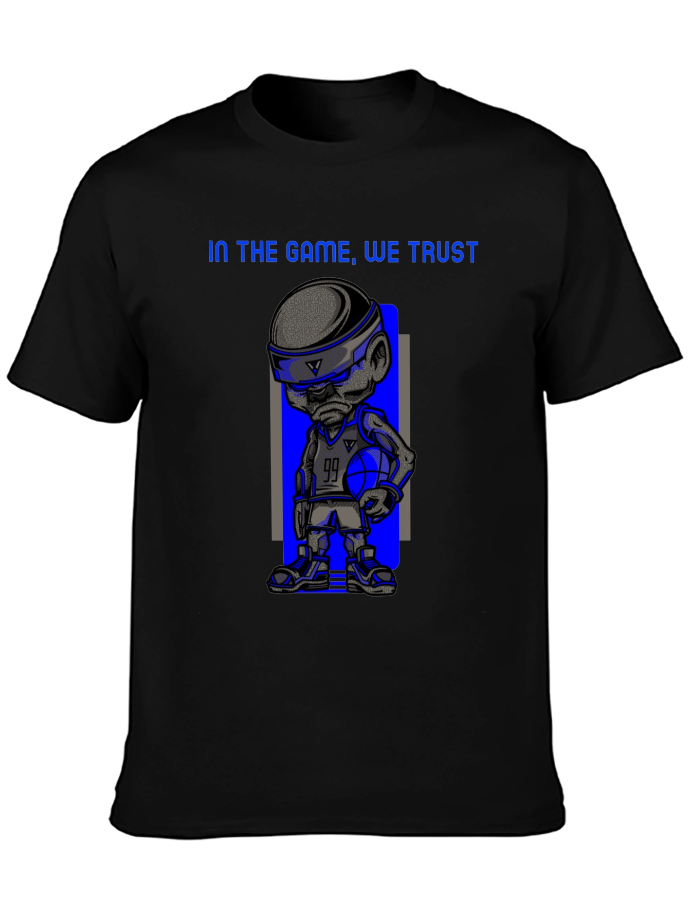 Basketball Cartoon Print T-Shirt