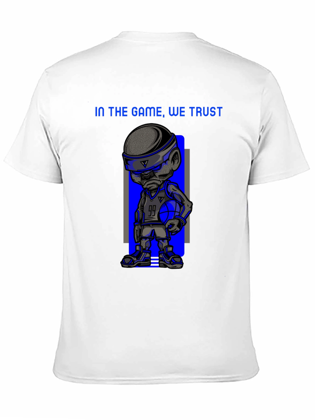 Basketball Cartoon Print T-Shirt