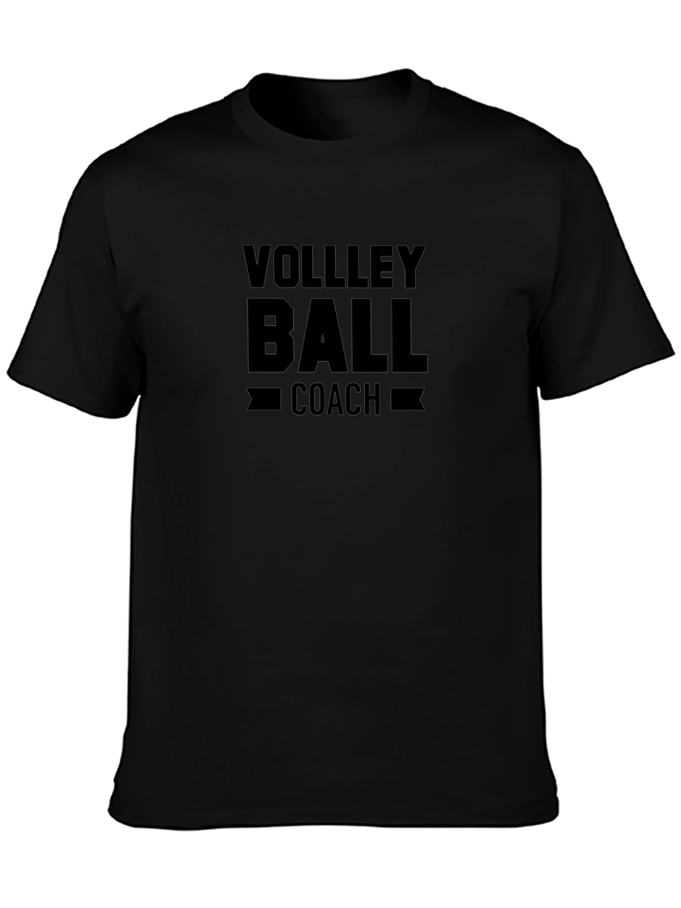 Volleyball Coach Black Graphic Tee Shirt