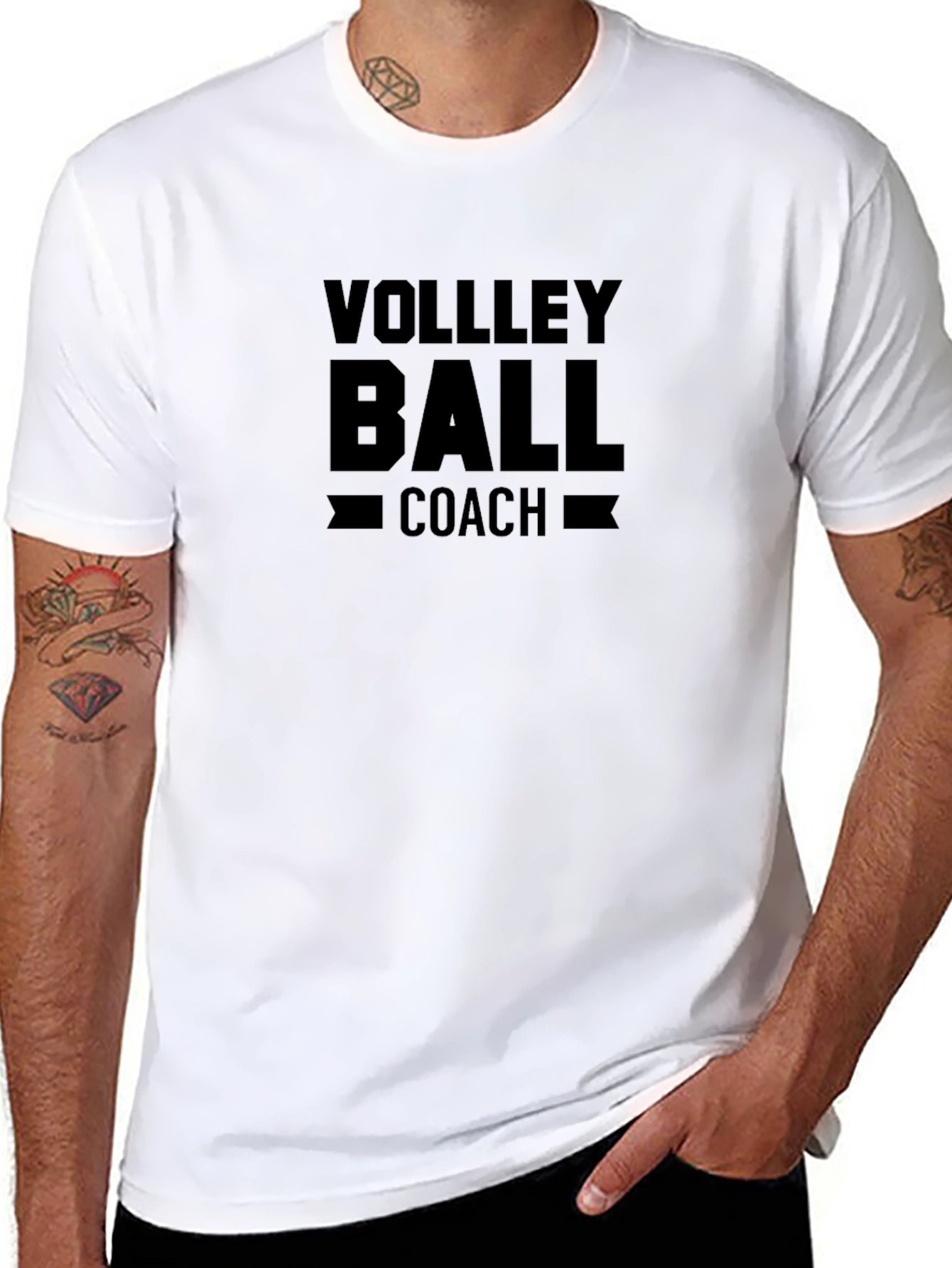 Volleyball Coach Black Graphic Tee Shirt