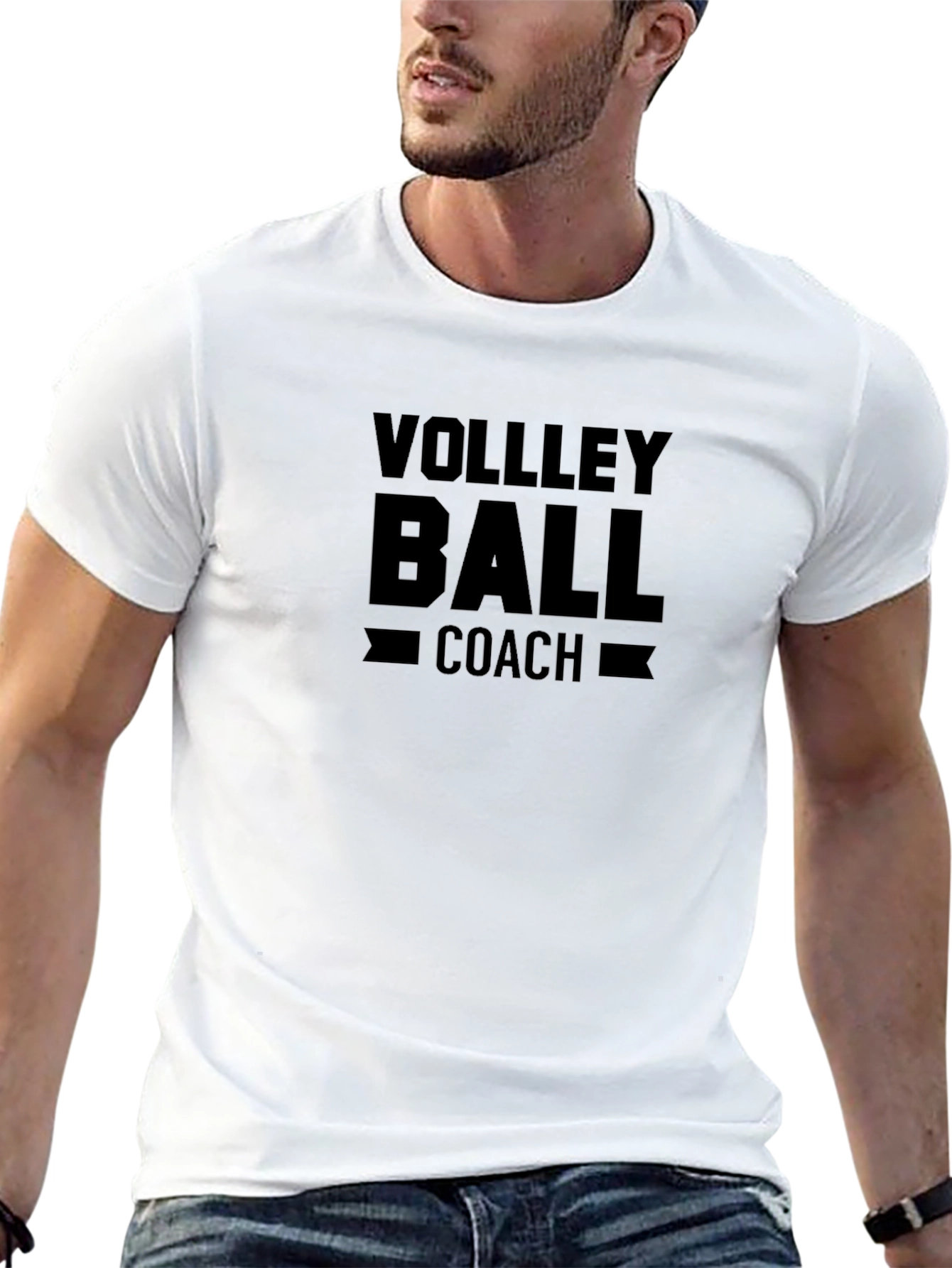 Volleyball Coach Black Graphic Tee Shirt