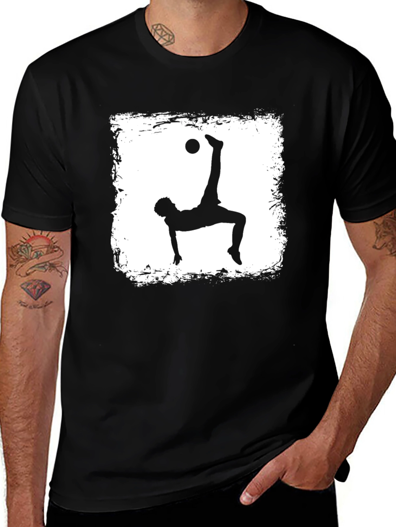 Soccer Player Silhouette Graphic T-Shirt