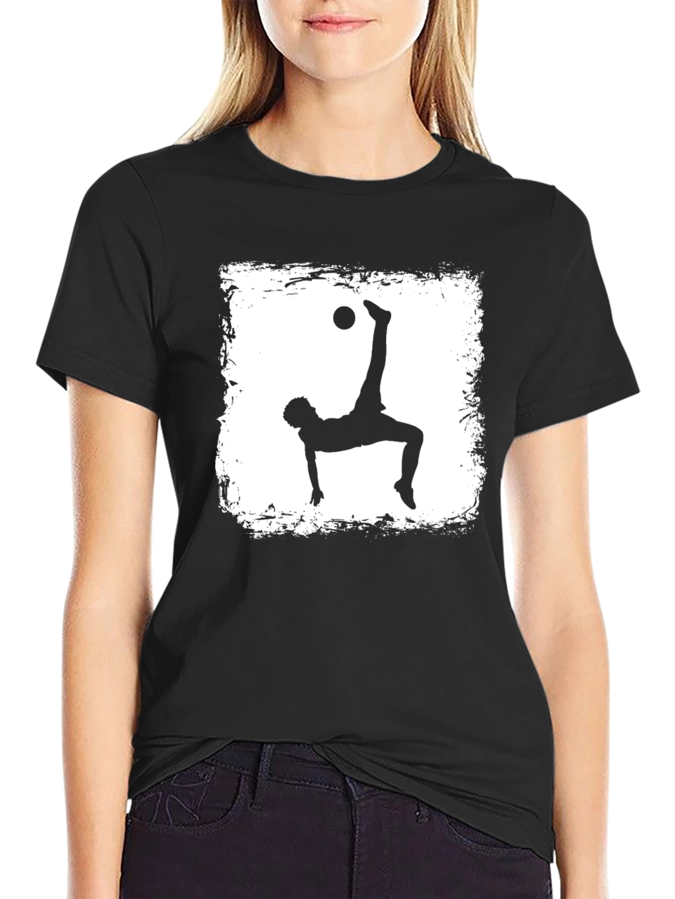 Soccer Player Silhouette Graphic T-Shirt