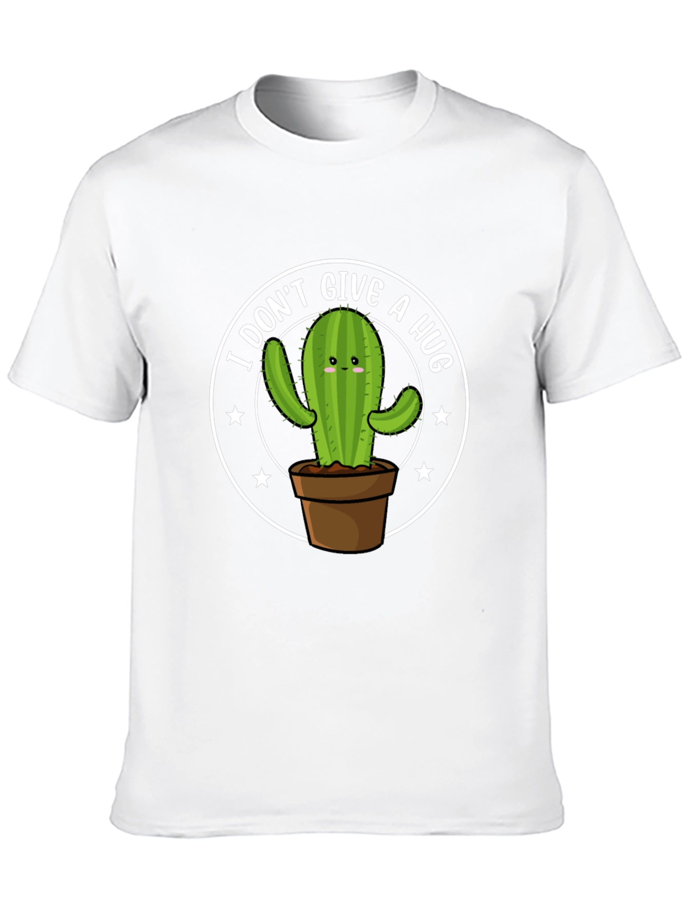 I Dont Give A Hug Cactus Graphic T-Shirt