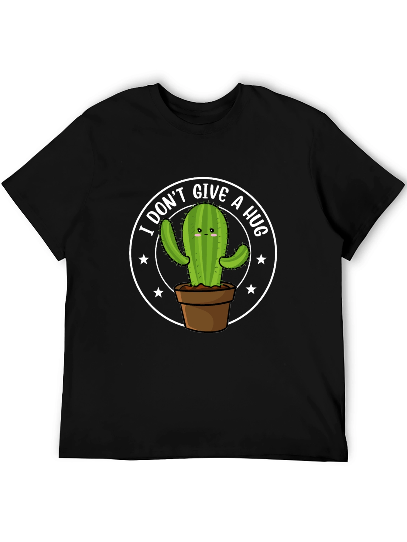 I Dont Give A Hug Cactus Graphic T-Shirt