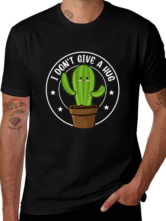 I Dont Give A Hug Cactus Graphic T-Shirt