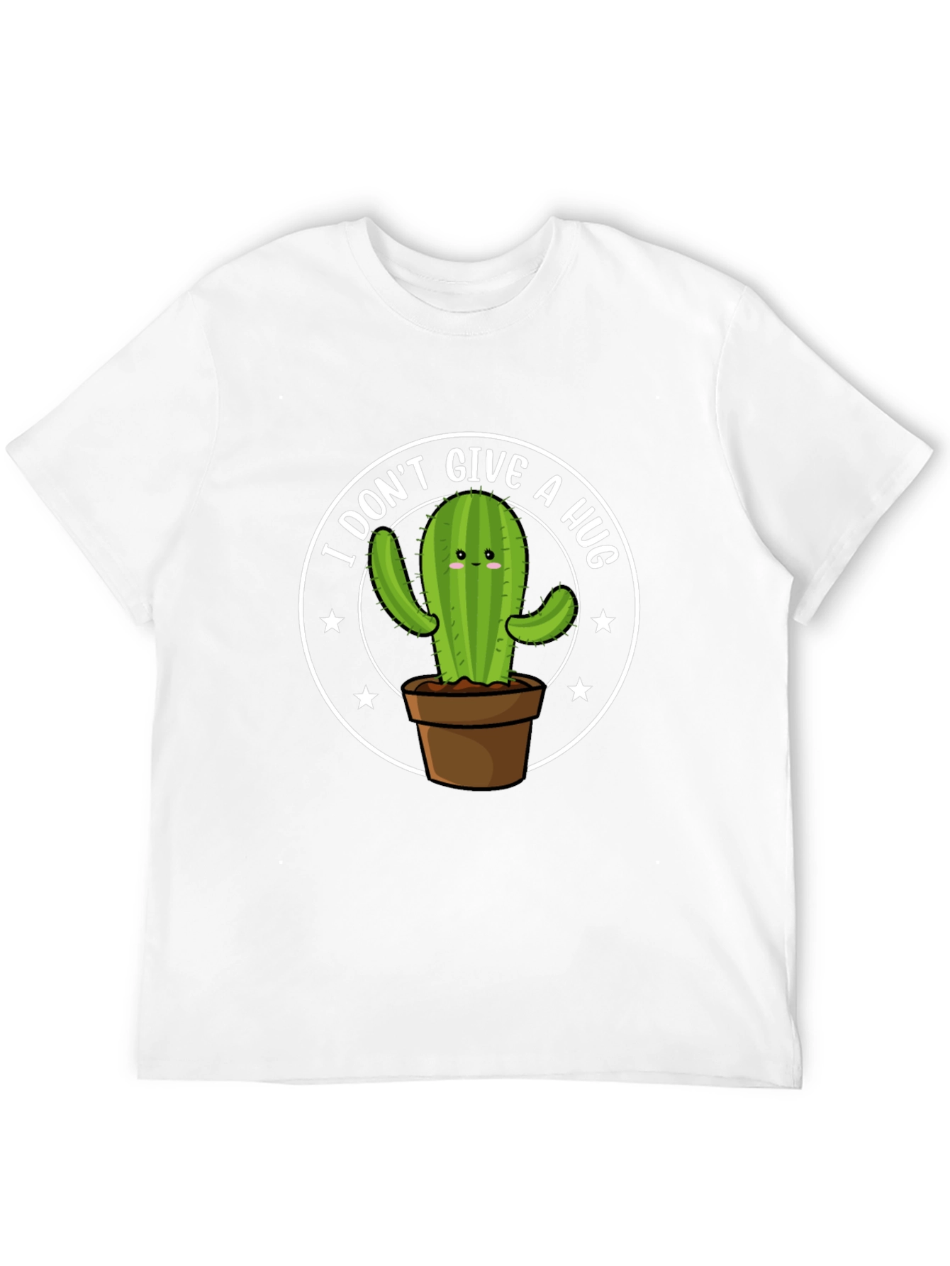 I Dont Give A Hug Cactus Graphic T-Shirt