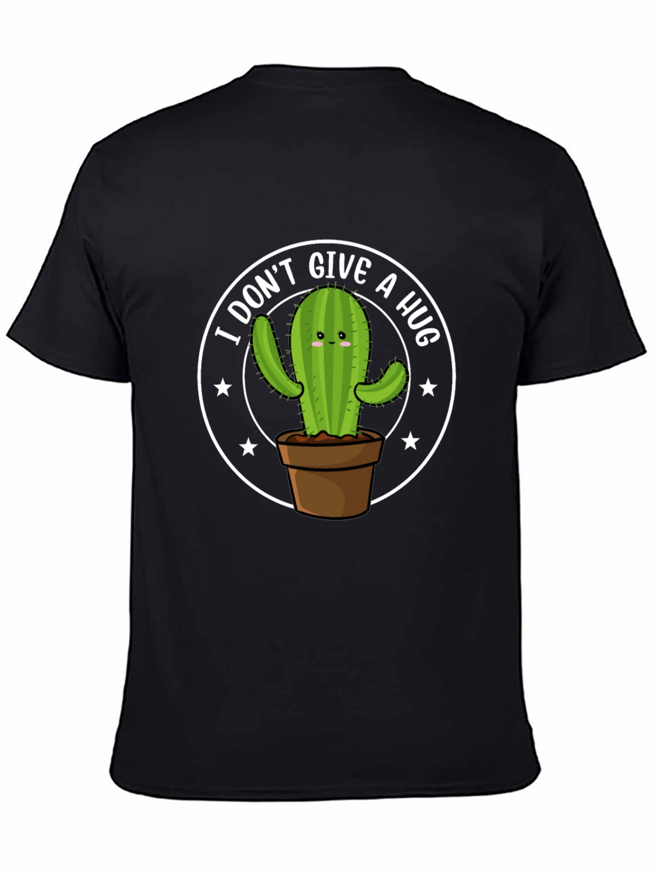 I Dont Give A Hug Cactus Graphic T-Shirt