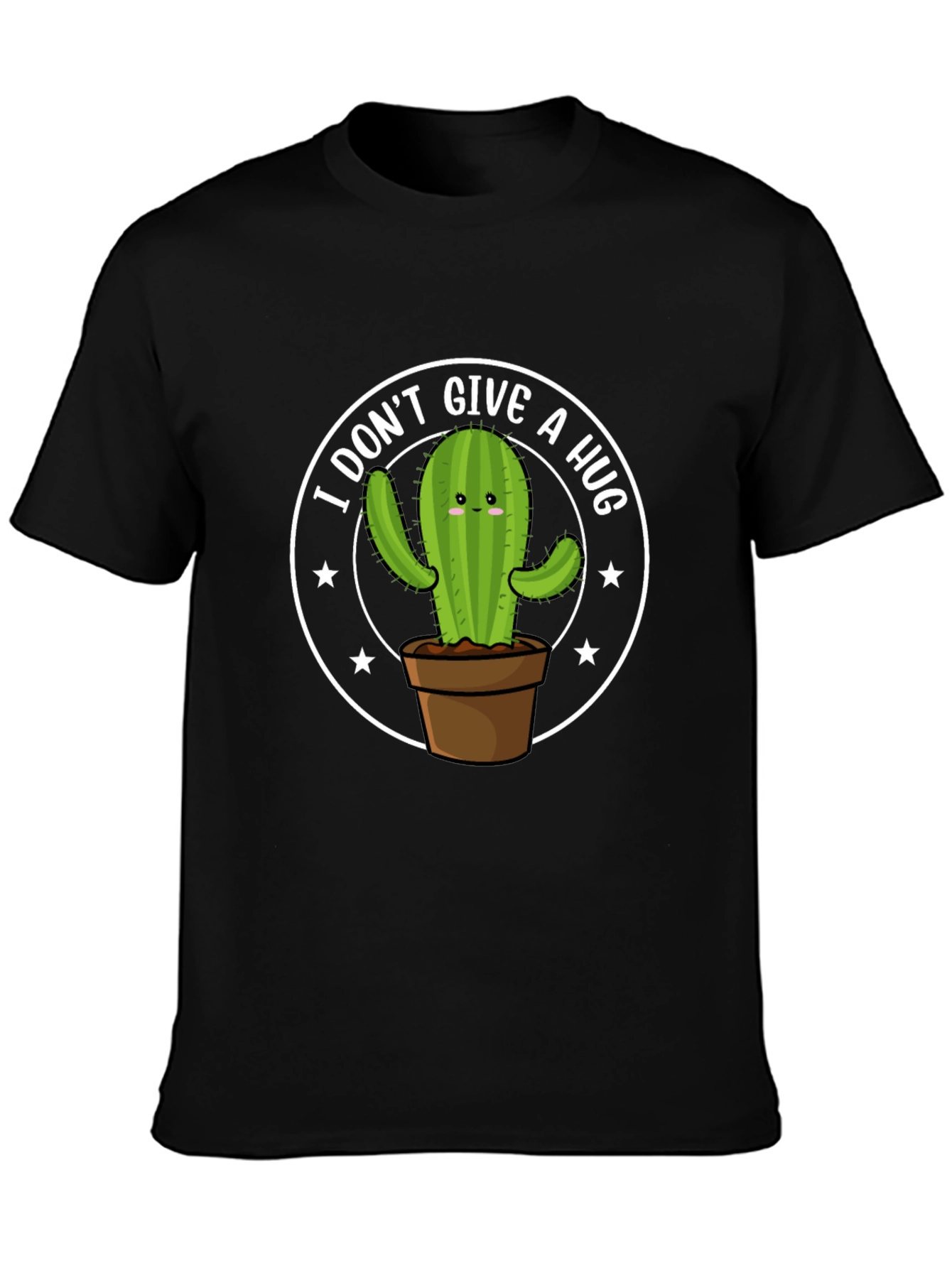 I Dont Give A Hug Cactus Graphic T-Shirt