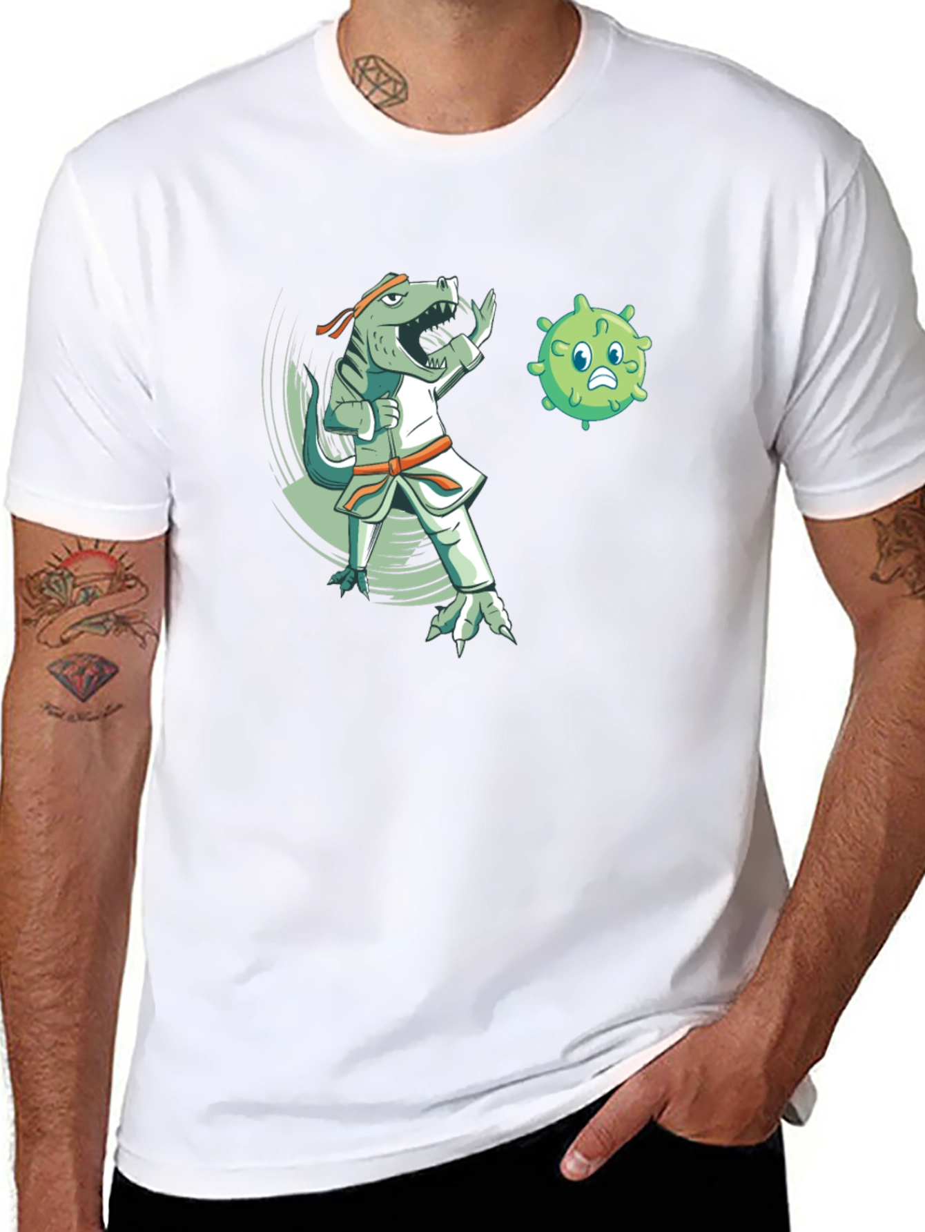 Karate Dino vs. Virus T-Shirt