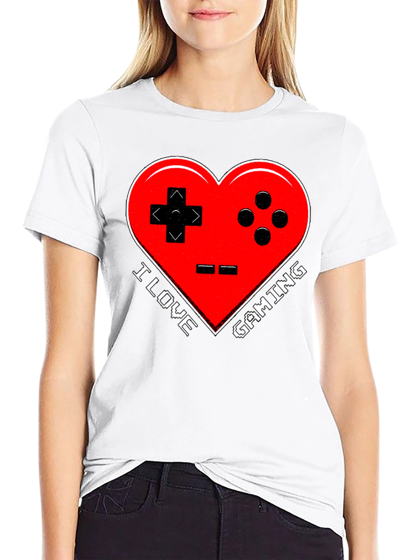 I Love Gaming T-Shirt - Heart Controller Design