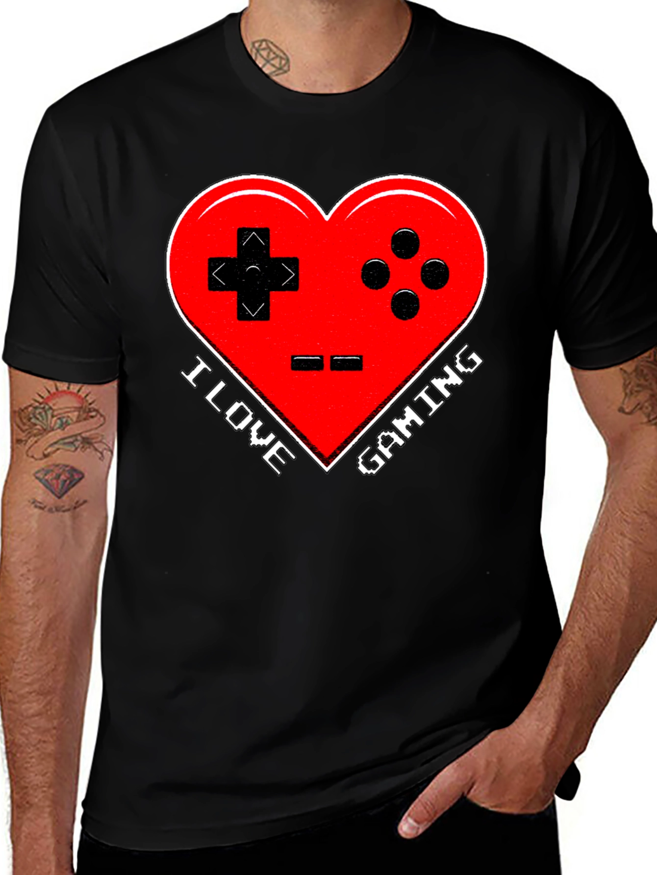 I Love Gaming T-Shirt - Heart Controller Design