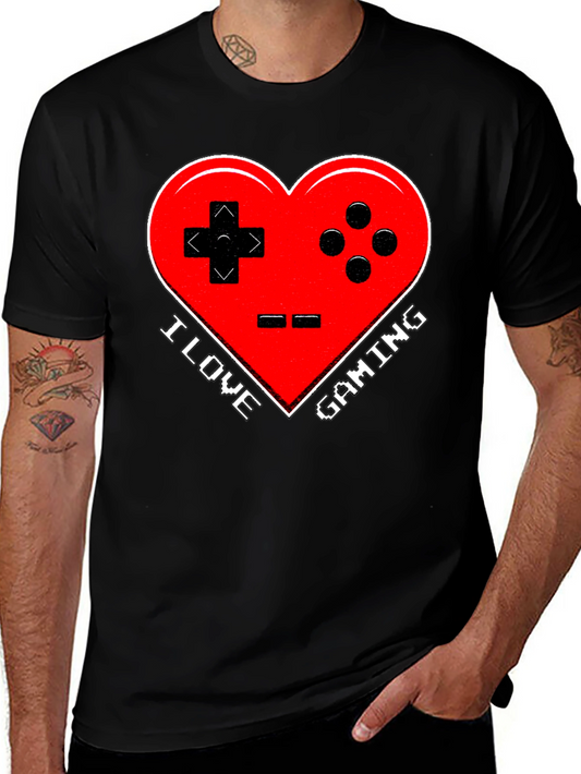 I Love Gaming T-Shirt - Heart Controller Design