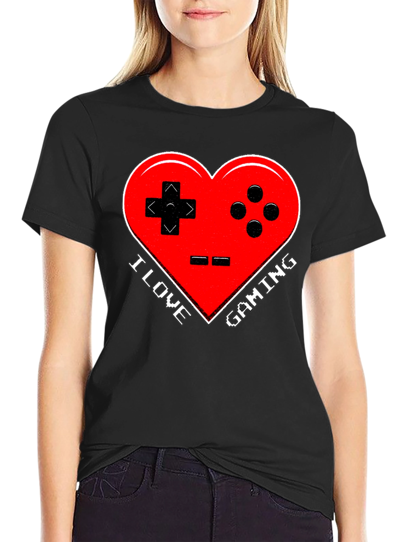 I Love Gaming T-Shirt - Heart Controller Design