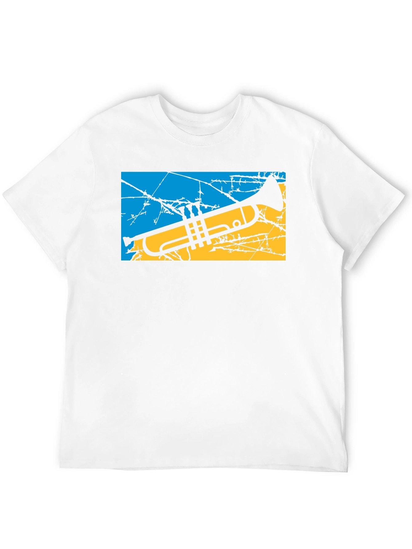 Ukraine Flag Trumpet Graphic Tee