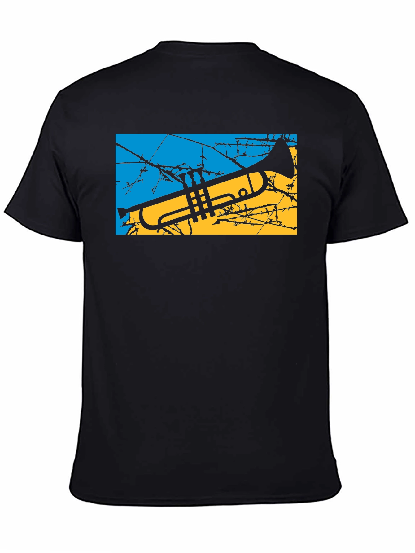 Ukraine Flag Trumpet Graphic Tee